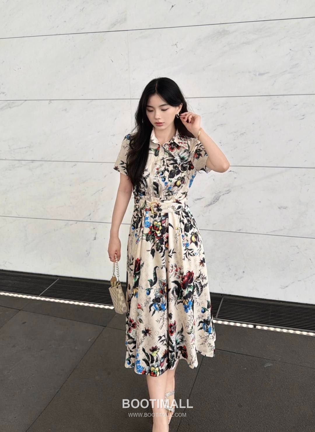 Louis Vuitton SS26 Polyester Print Sleeveless One Piece 루이비통 SS26 폴리에스터 프린트 슬리브리스 블랙 원피스 3