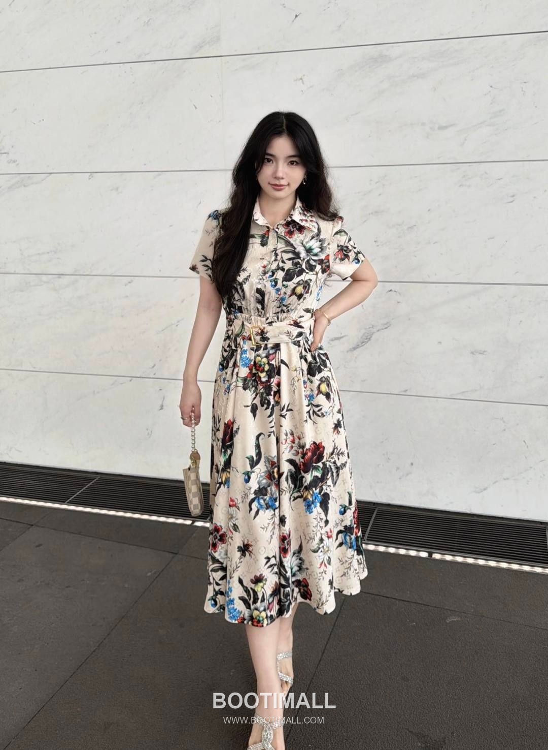 Louis Vuitton SS26 Polyester Print Sleeveless One Piece 루이비통 SS26 폴리에스터 프린트 슬리브리스 블랙 원피스 6