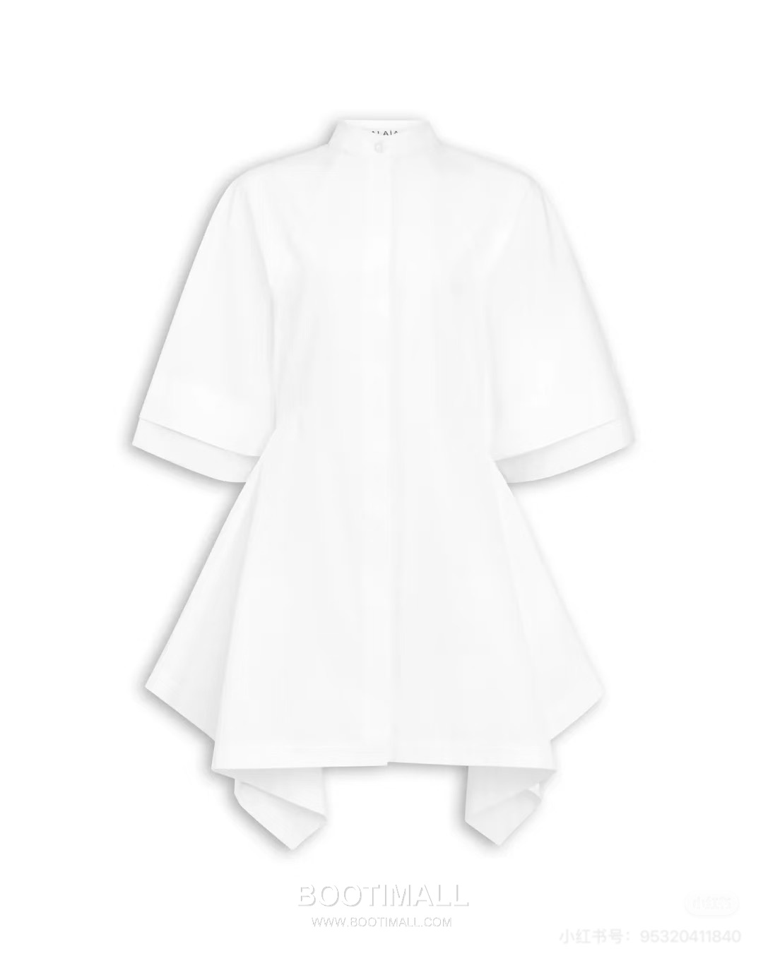 Alaia SS26 Cotton Asymmetric Waist Fit Short Sleeve One Piece 알라이아 SS26 코튼 비대칭 허리핏 반팔 블랙 원피스 3