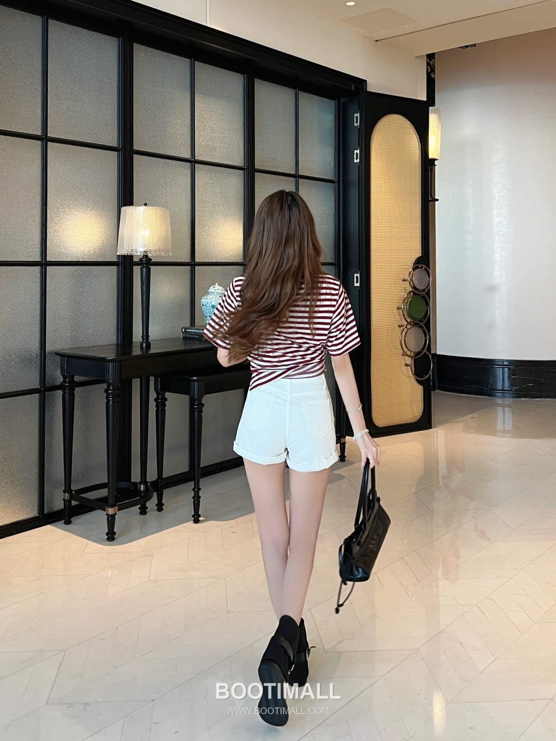 Prada SS26 Tencel Striped Triangle Logo T-Shirt 프라다 SS26 텐셀 스트라이프 삼각 로고 블루 티셔츠 8