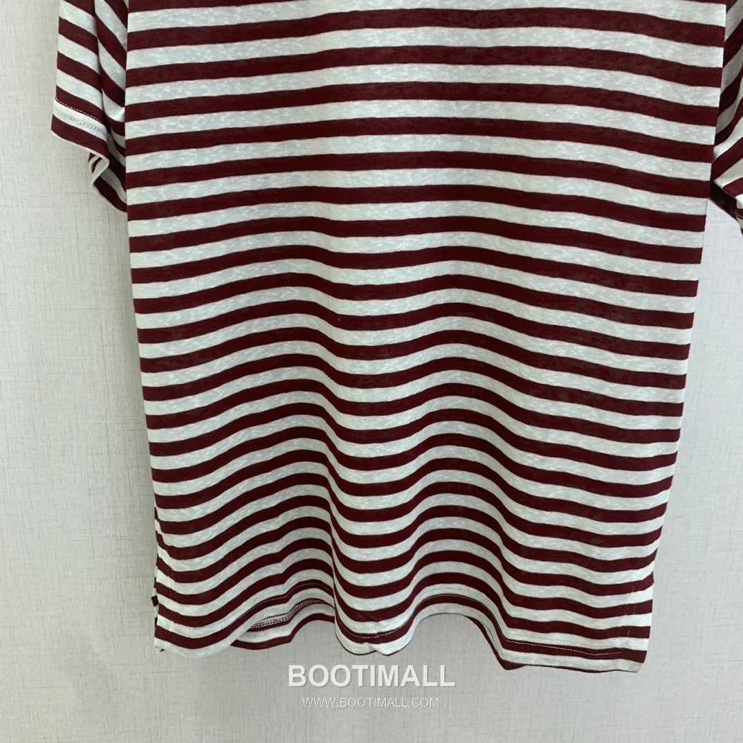 Prada SS26 Tencel Striped Triangle Logo T-Shirt 프라다 SS26 텐셀 스트라이프 삼각 로고 블루 티셔츠 15