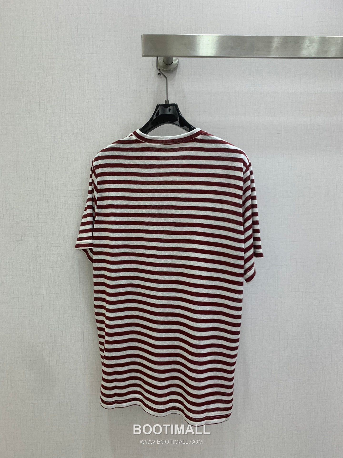 Prada SS26 Tencel Striped Triangle Logo T-Shirt 프라다 SS26 텐셀 스트라이프 삼각 로고 블루 티셔츠 18