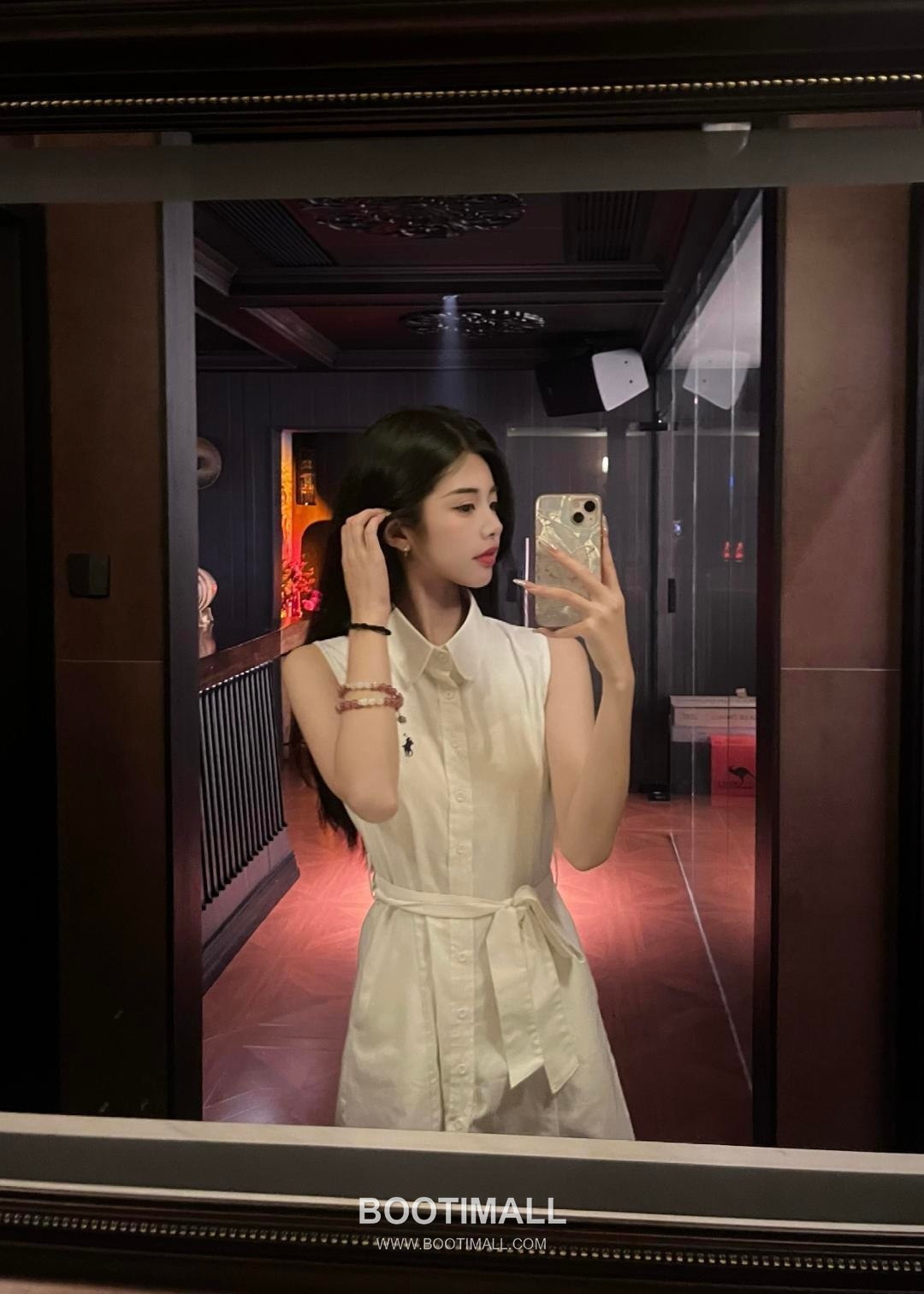 Polo Ralph Lauren SS26 Cotton Pony Embroidered Belted One Piece 폴로랄프로렌 SS26 코튼 포니 자수 벨트 옐로우 원피스 6