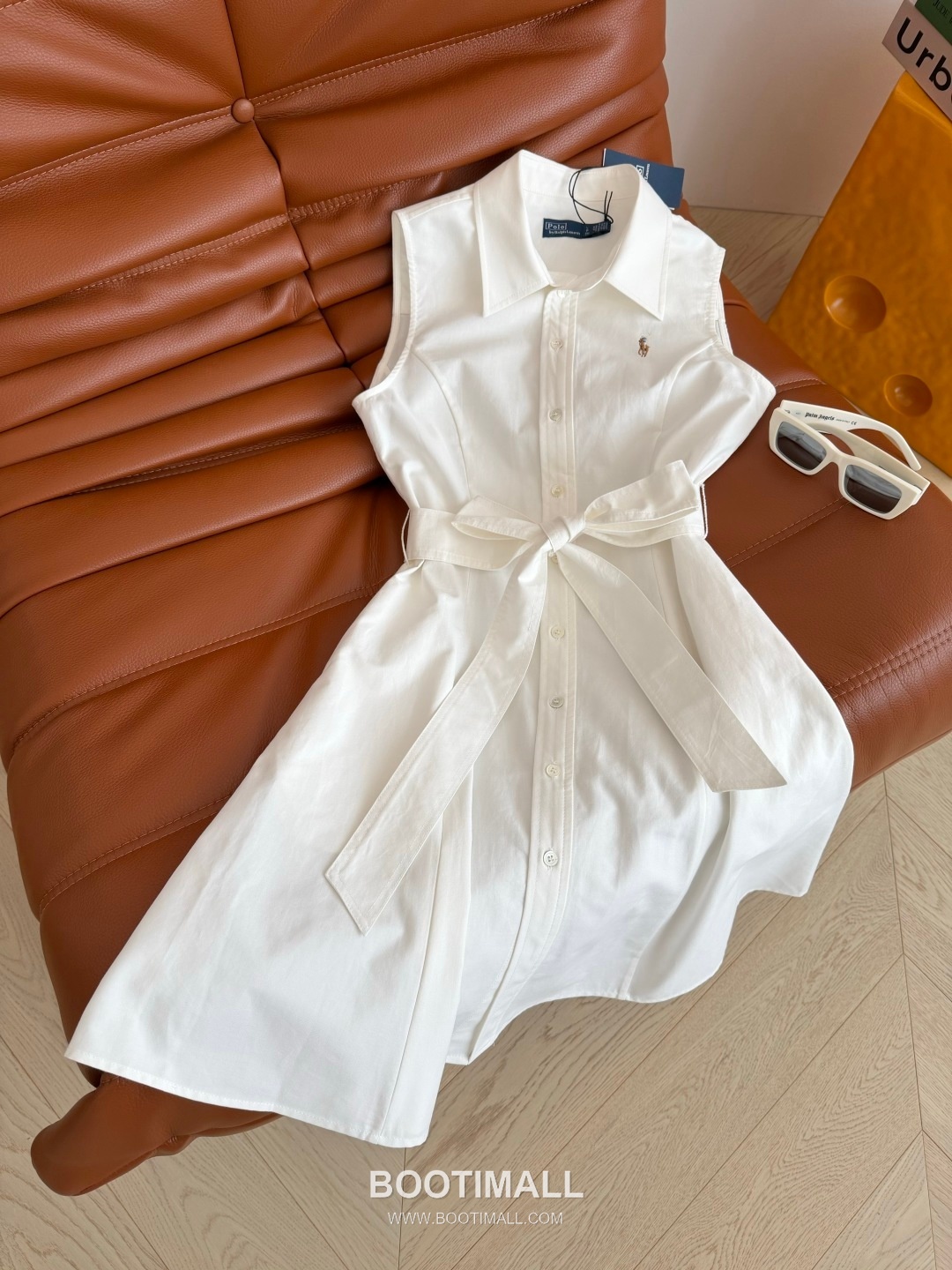 Polo Ralph Lauren SS26 Cotton Pony Embroidered Belted One Piece 폴로랄프로렌 SS26 코튼 포니 자수 벨트 옐로우 원피스 15