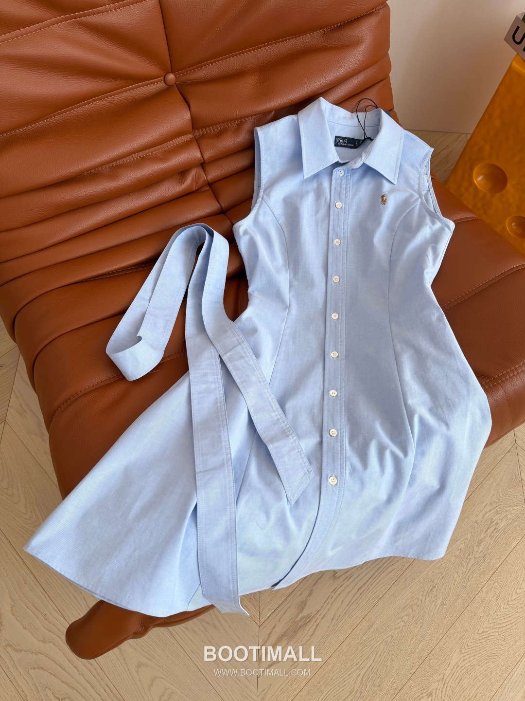 Polo Ralph Lauren SS26 Cotton Pony Embroidered Belted One Piece 폴로랄프로렌 SS26 코튼 포니 자수 벨트 옐로우 원피스 17