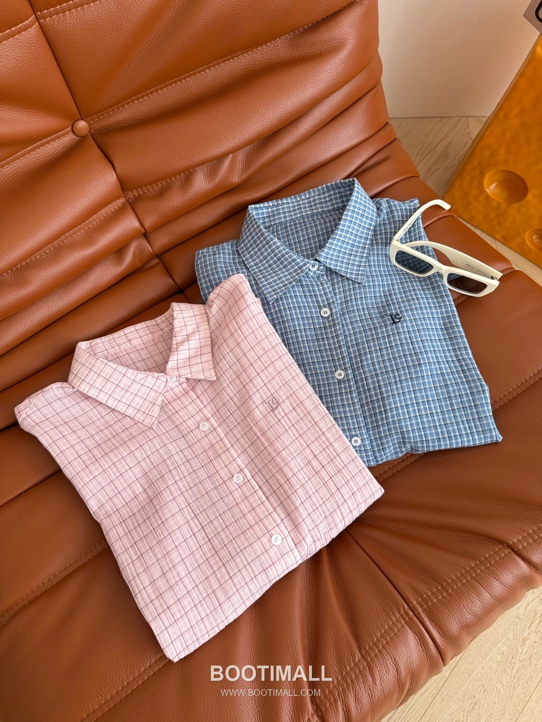 Lacoste SS26 Cotton Check Logo Embroidered Shirt 라코스테 SS26 코튼 체크 로고 자수 블루 셔츠 11