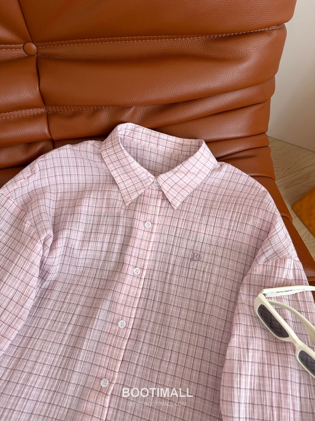 Lacoste SS26 Cotton Check Logo Embroidered Shirt 라코스테 SS26 코튼 체크 로고 자수 블루 셔츠 13