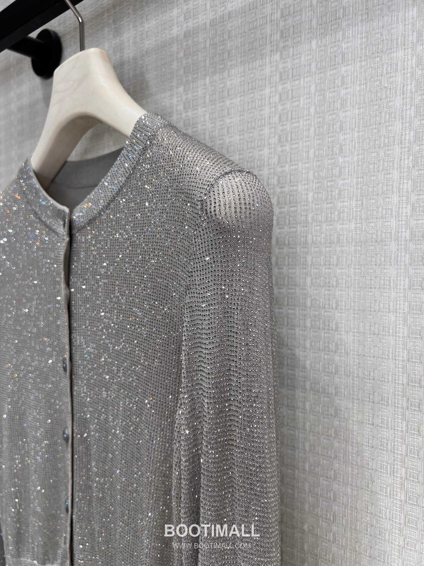 Alexander Wang SS26 Knit Rhinestone Embellished Cardigan 알렉산더왕 SS26 니트 라인스톤 장식 그레이 가디건 6