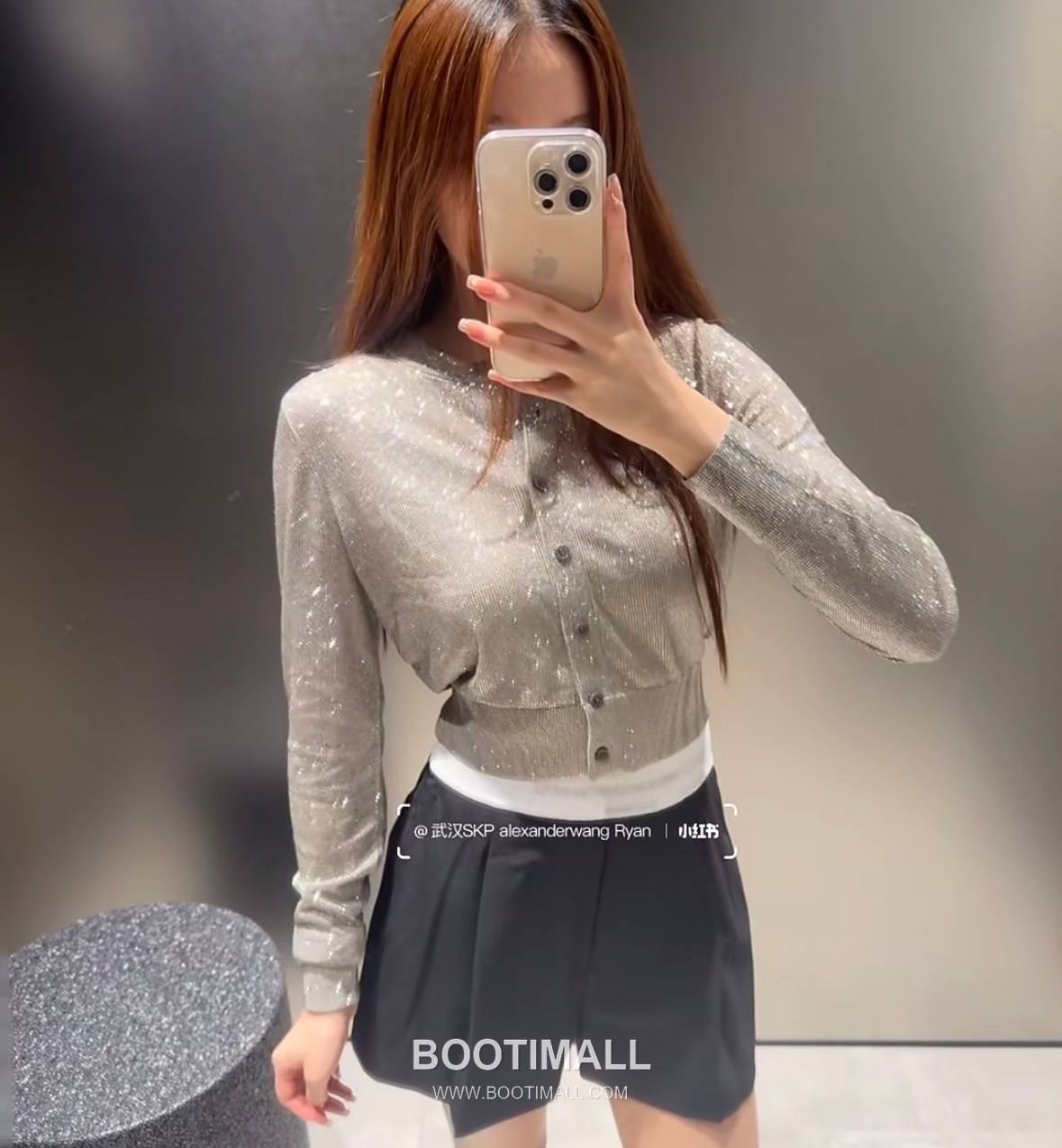 Alexander Wang SS26 Knit Rhinestone Embellished Cardigan 알렉산더왕 SS26 니트 라인스톤 장식 그레이 가디건 14