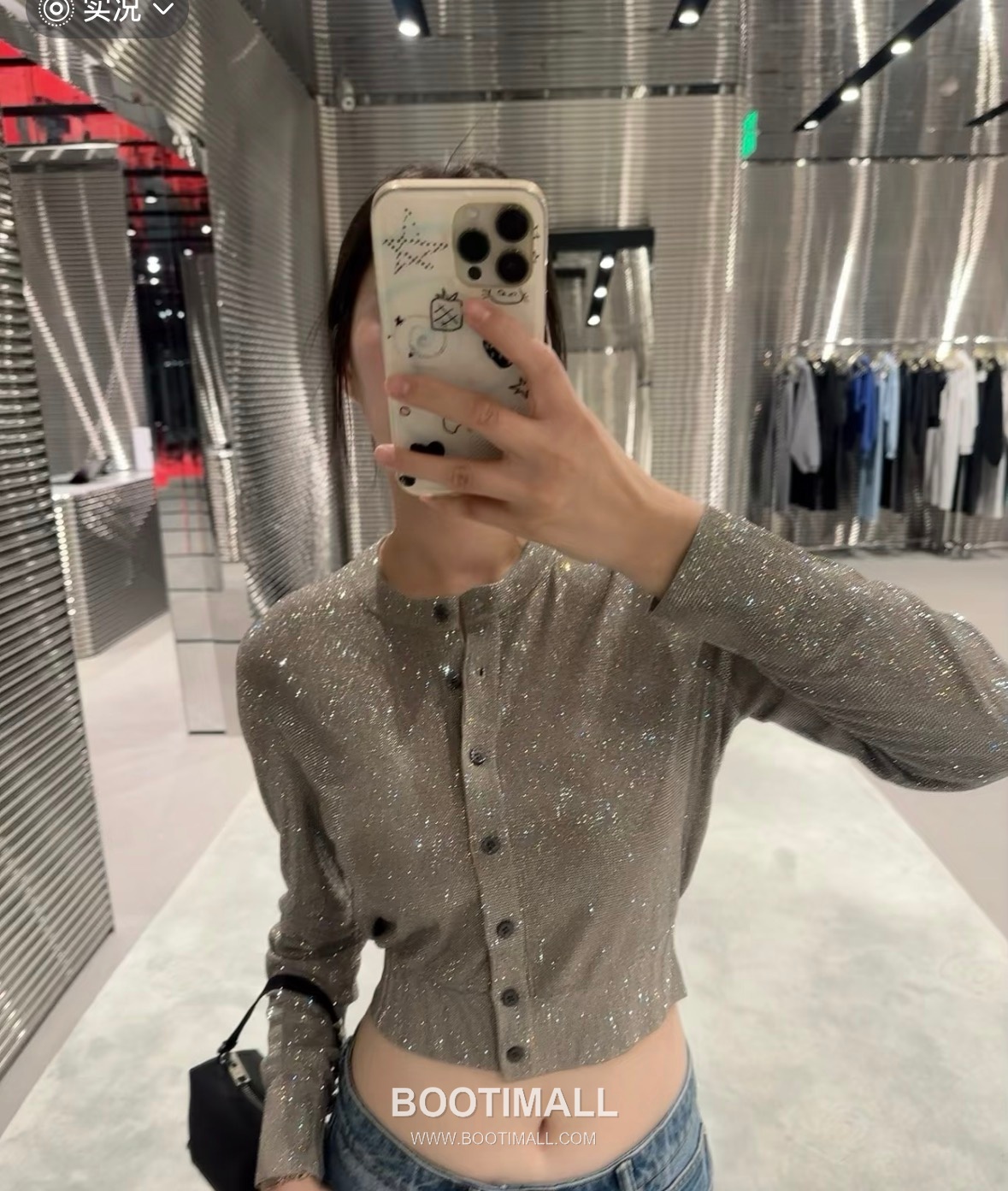 Alexander Wang SS26 Knit Rhinestone Embellished Cardigan 알렉산더왕 SS26 니트 라인스톤 장식 그레이 가디건 16