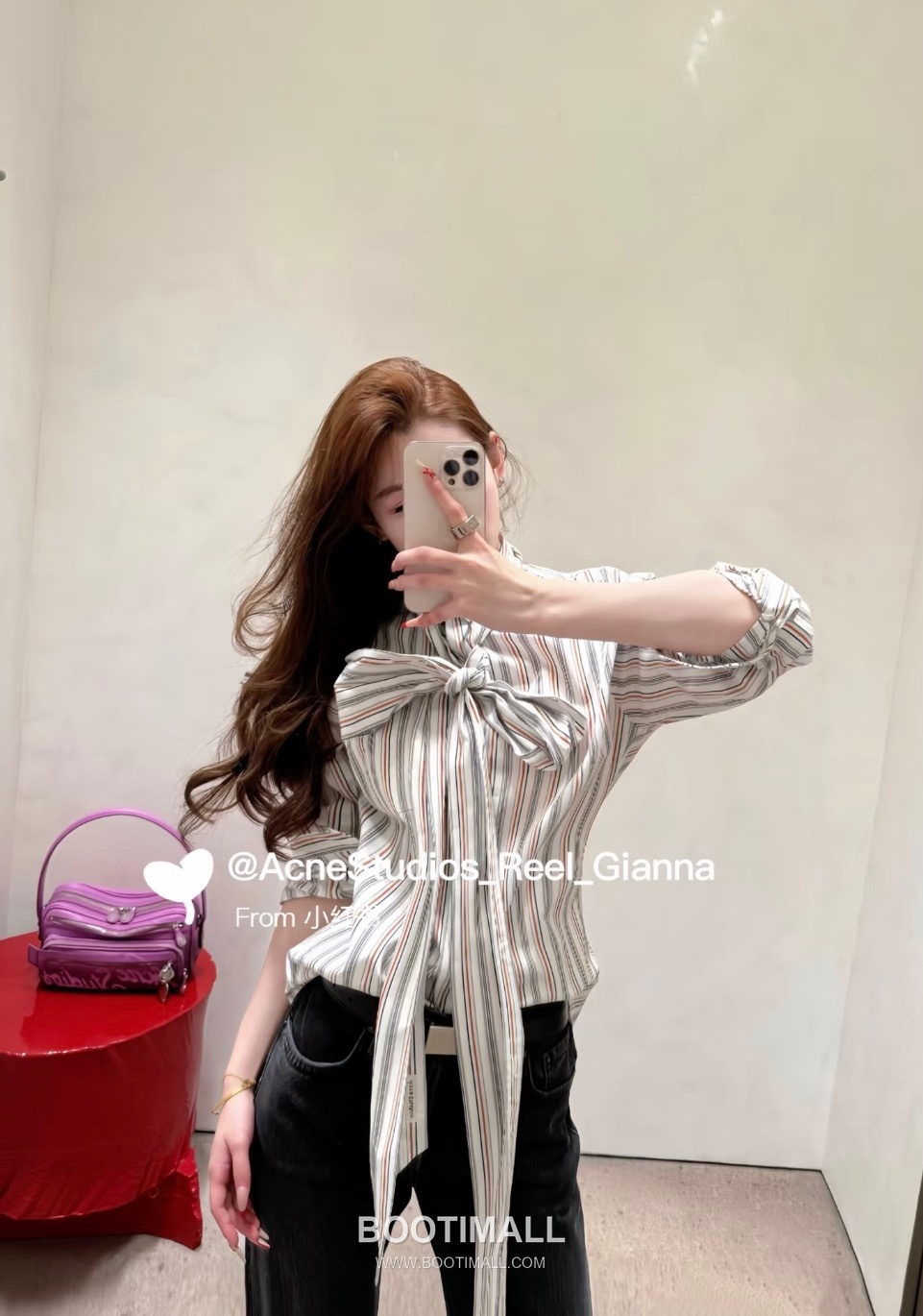 Acne Studios SS26 Cotton Striped Ribbon Tie Shirt 아크네스튜디오 SS26 코튼 스트라이프 리본 타이 화이트 셔츠 4