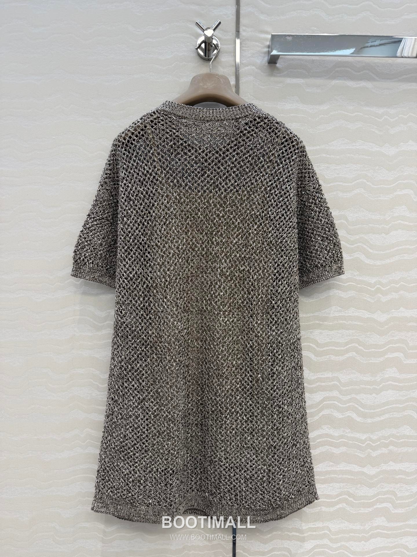 Balenciaga SS26 Linen Embroidered Sequin Openwork Loose Fit One Piece 발렌시아가 SS26 린넨 자수 시퀸 오픈워크 블랙 원피스 9