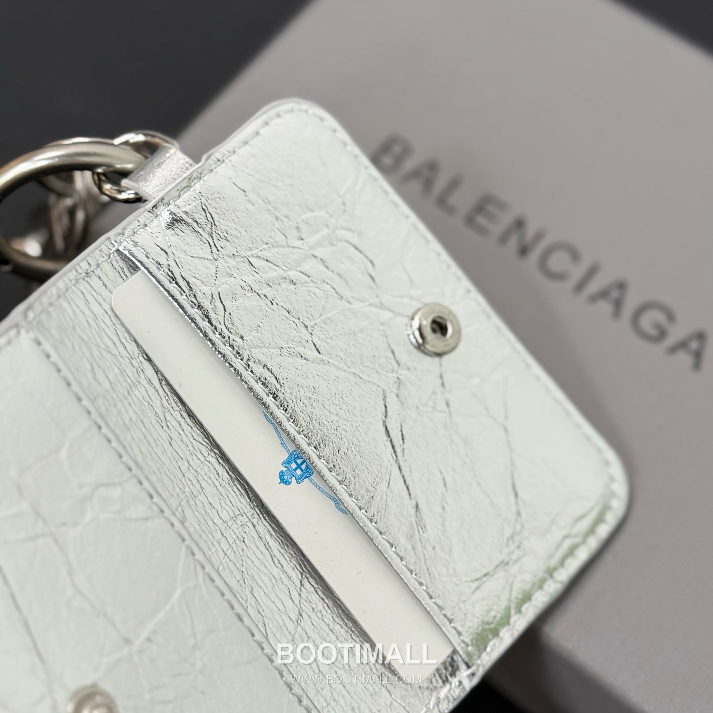 발렌시아가 에펠타워 카드 슬롯 레더 블랙 키링 카드지갑 Balenciaga Eiffel Tower Card Slot Leather Black Keyring Card Holder 10cm 8