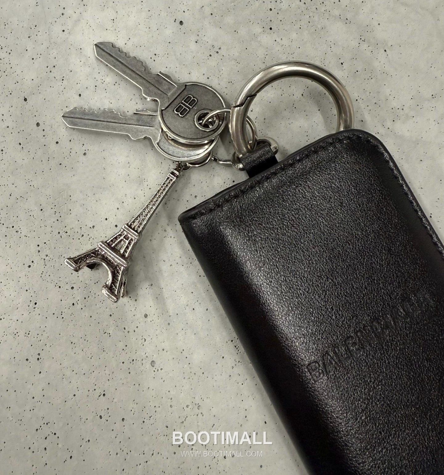 발렌시아가 에펠타워 카드 슬롯 레더 블랙 키링 카드지갑 Balenciaga Eiffel Tower Card Slot Leather Black Keyring Card Holder 10cm 8
