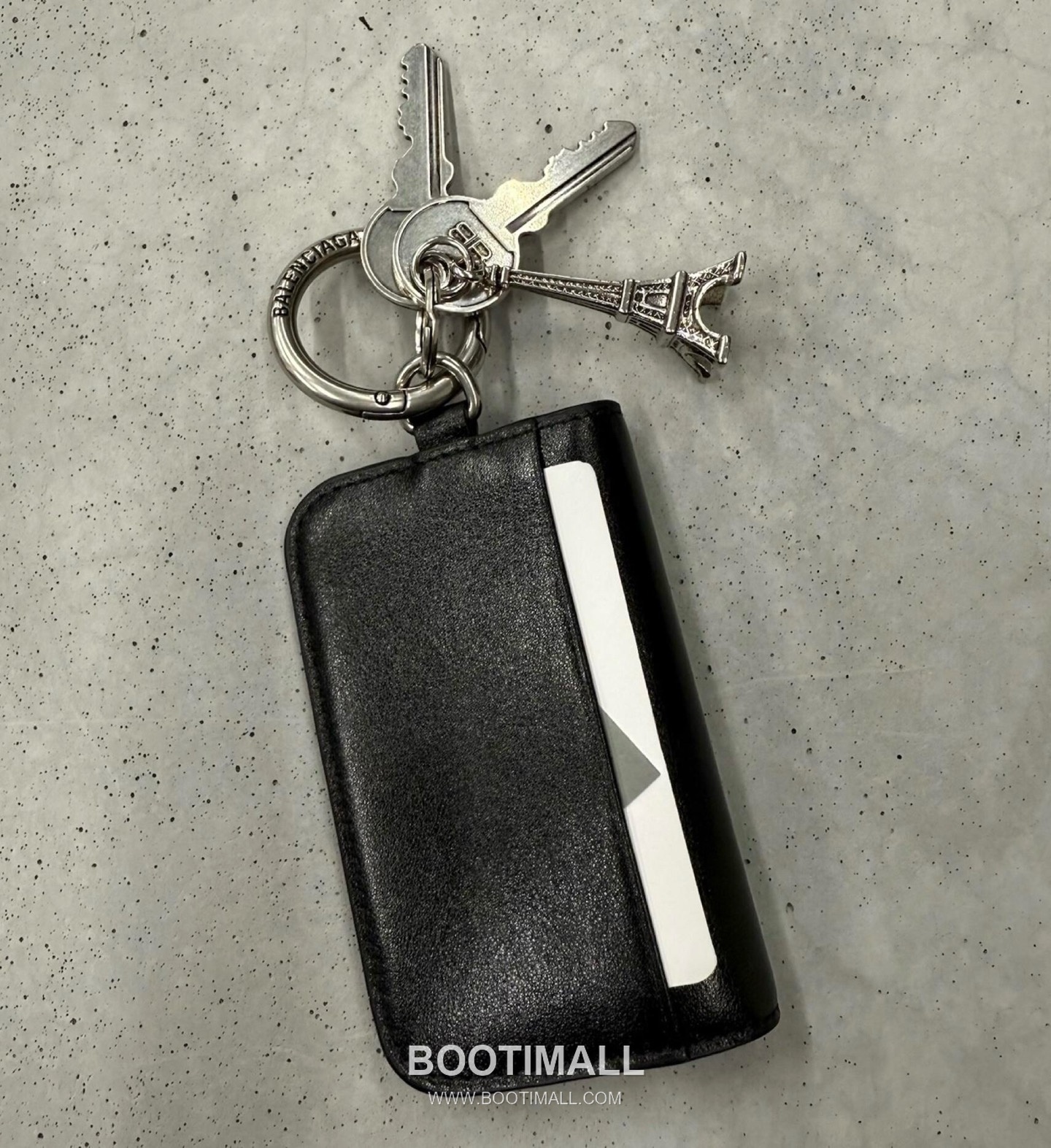 발렌시아가 에펠타워 카드 슬롯 레더 블랙 키링 카드지갑 Balenciaga Eiffel Tower Card Slot Leather Black Keyring Card Holder 10cm 9