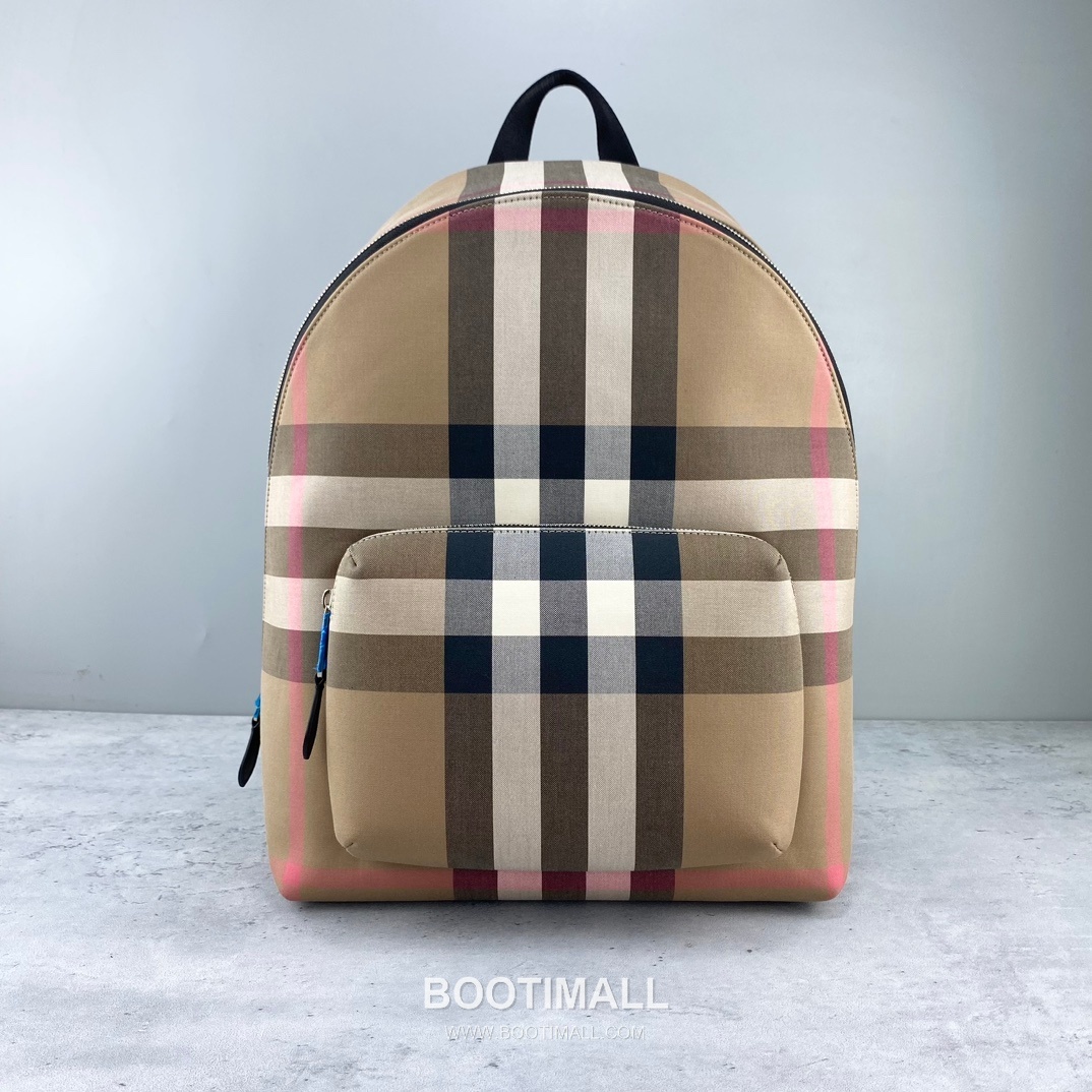 버버리 체크 캔버스 카프스킨 브라운 백팩 Burberry Check Canvas Calfskin Brown Backpack 42.5cm 1