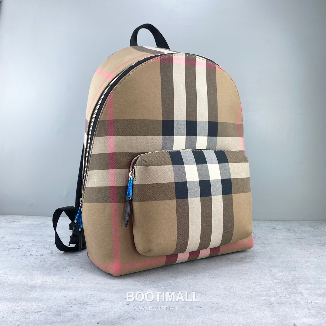 버버리 체크 캔버스 카프스킨 브라운 백팩 Burberry Check Canvas Calfskin Brown Backpack 42.5cm 3