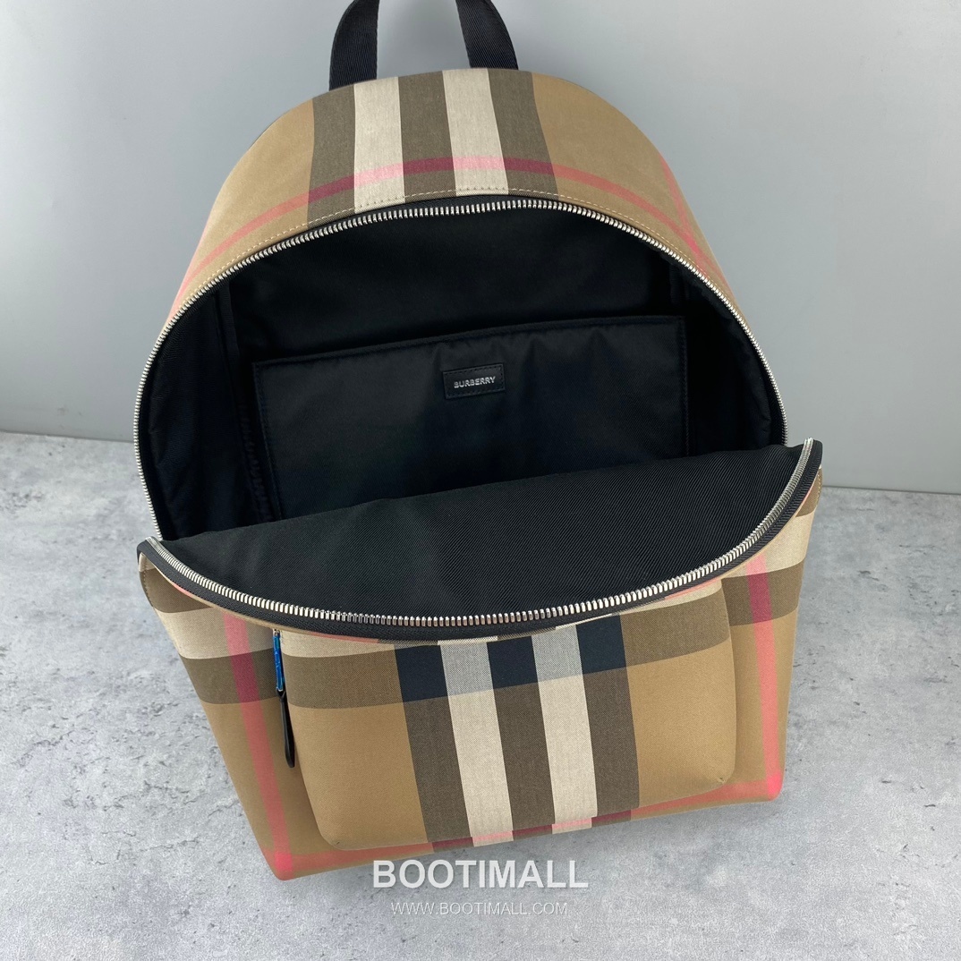버버리 체크 캔버스 카프스킨 브라운 백팩 Burberry Check Canvas Calfskin Brown Backpack 42.5cm 11