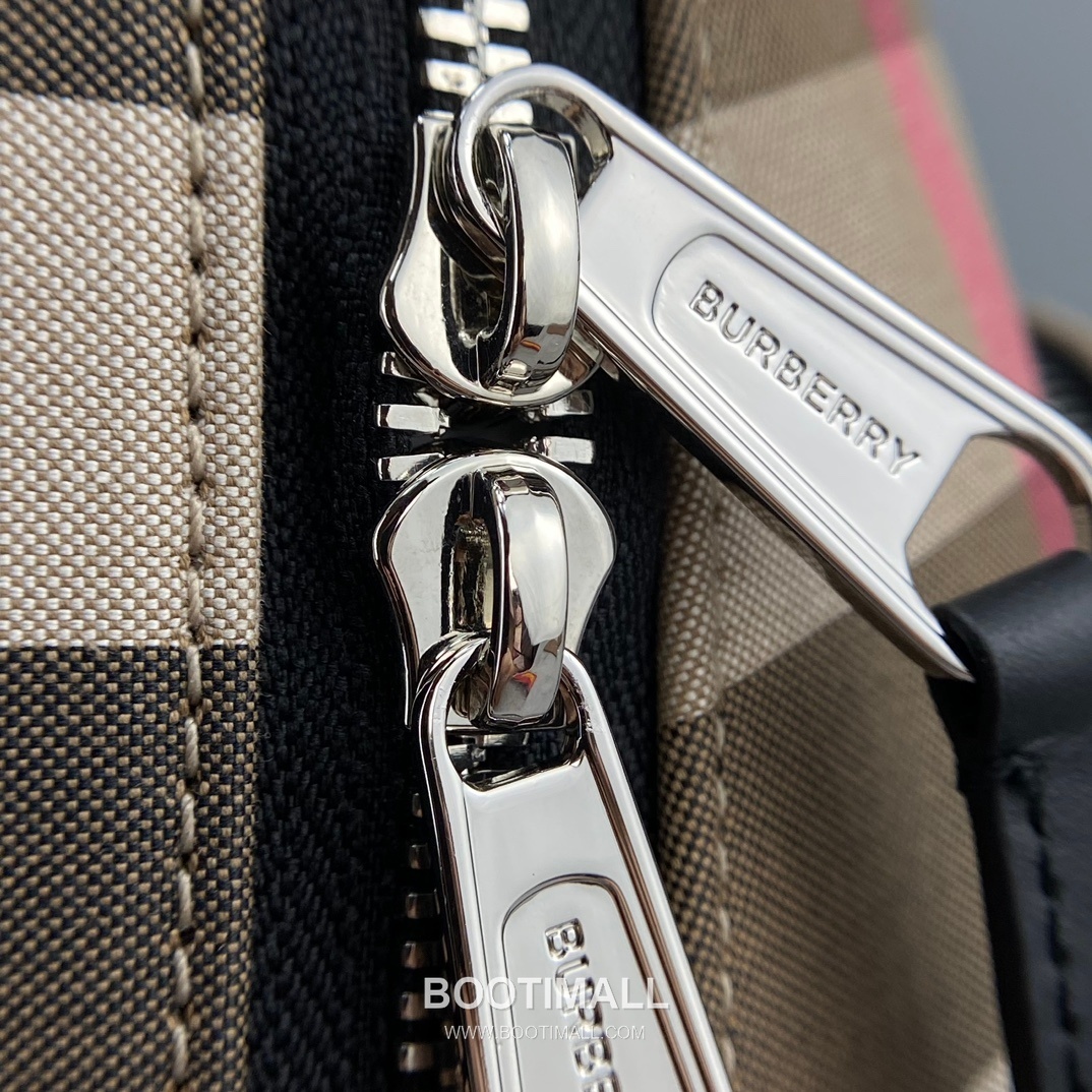 버버리 체크 캔버스 카프스킨 브라운 백팩 Burberry Check Canvas Calfskin Brown Backpack 42.5cm 21