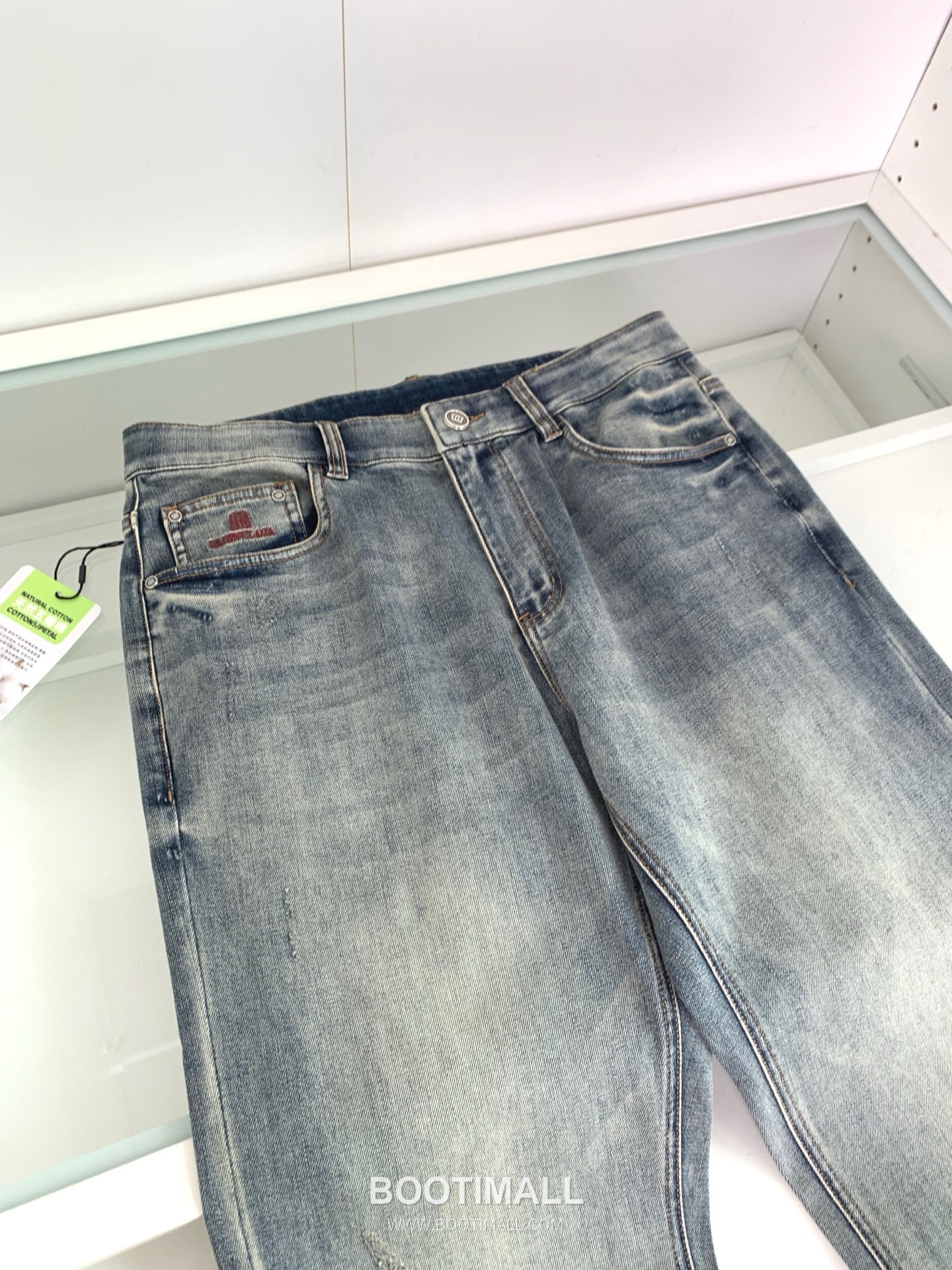 발렌시아가 2026 SS 코튼 데님 블루 워싱 로고 자수 스트레이트핏 진 Balenciaga 2026 SS Cotton Denim Blue Washed Logo Embroidered Straight Fit Jeans D29573 M 3