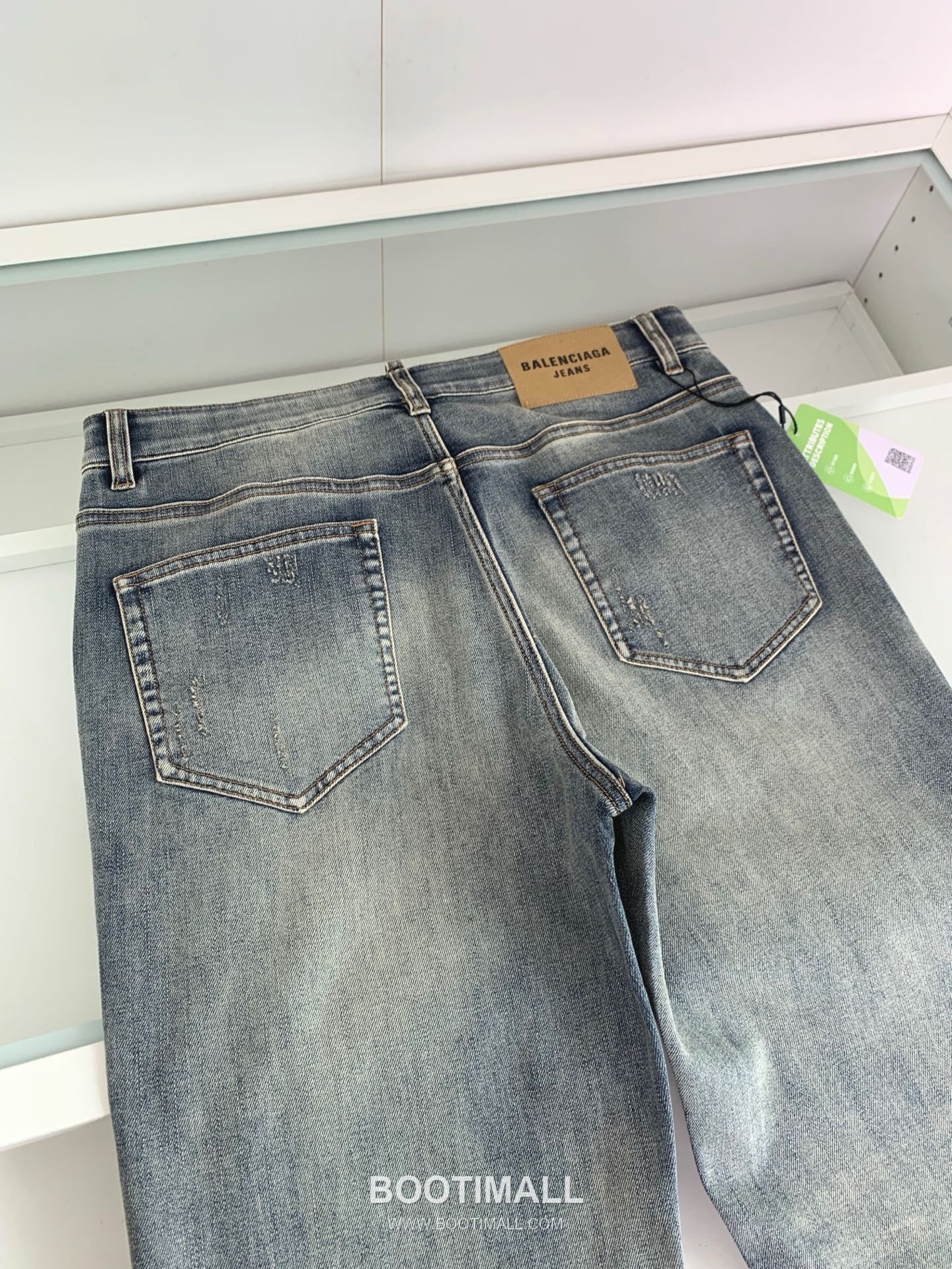 발렌시아가 2026 SS 코튼 데님 블루 워싱 로고 자수 스트레이트핏 진 Balenciaga 2026 SS Cotton Denim Blue Washed Logo Embroidered Straight Fit Jeans D29573 M 8