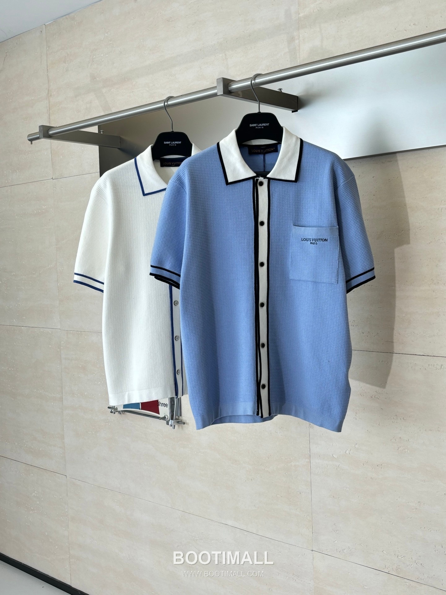 루이비통 2026 SS 코튼 실크 블루 로고 자수 와플 니트 반팔 블루 가디건 Louis Vuitton 2026 SS Cotton Silk Blue Logo Embroidered Waffle Knit Short Sleeve Cardigan D31563 M 4