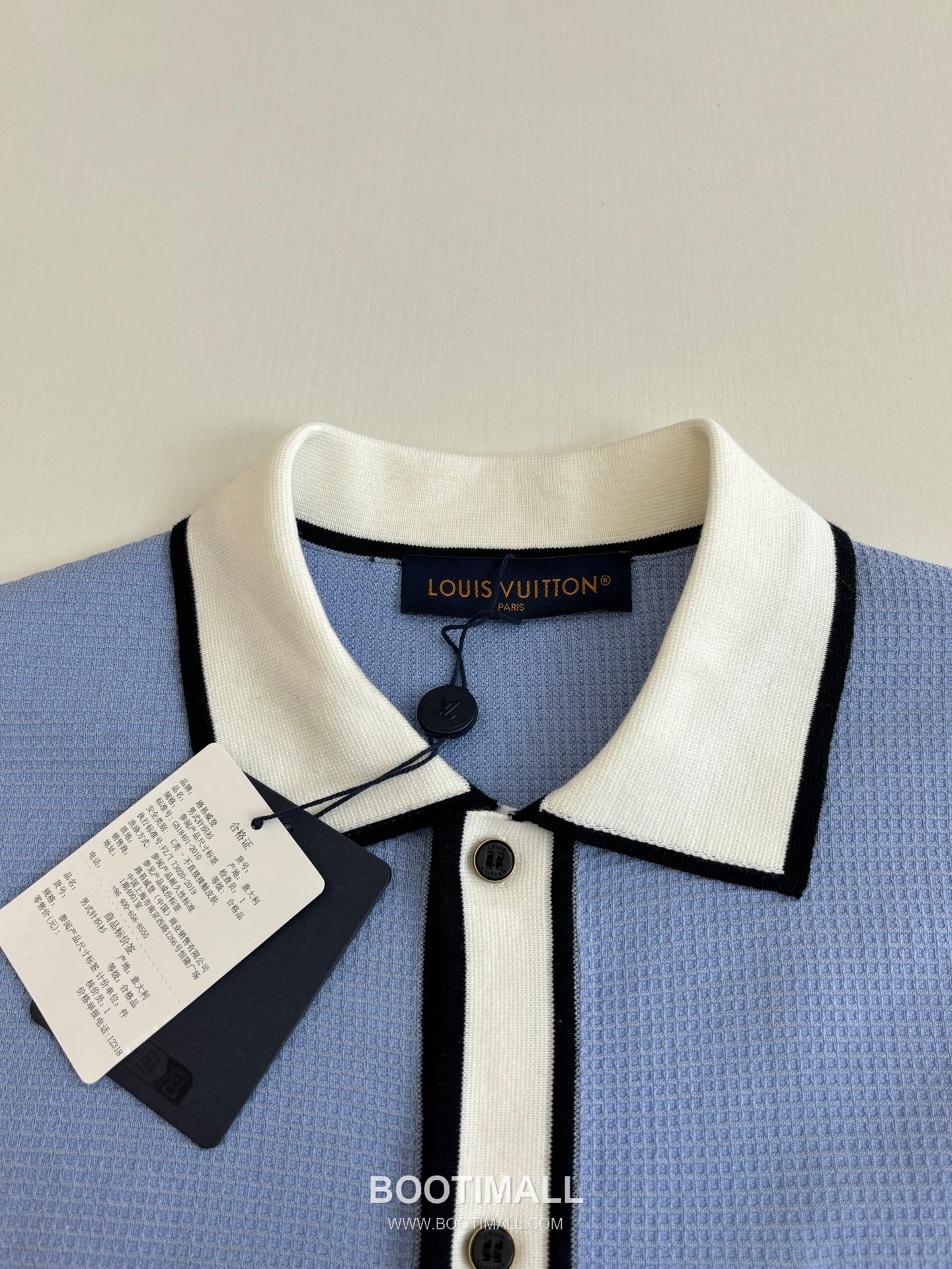 루이비통 2026 SS 코튼 실크 블루 로고 자수 와플 니트 반팔 블루 가디건 Louis Vuitton 2026 SS Cotton Silk Blue Logo Embroidered Waffle Knit Short Sleeve Cardigan D31563 M 5