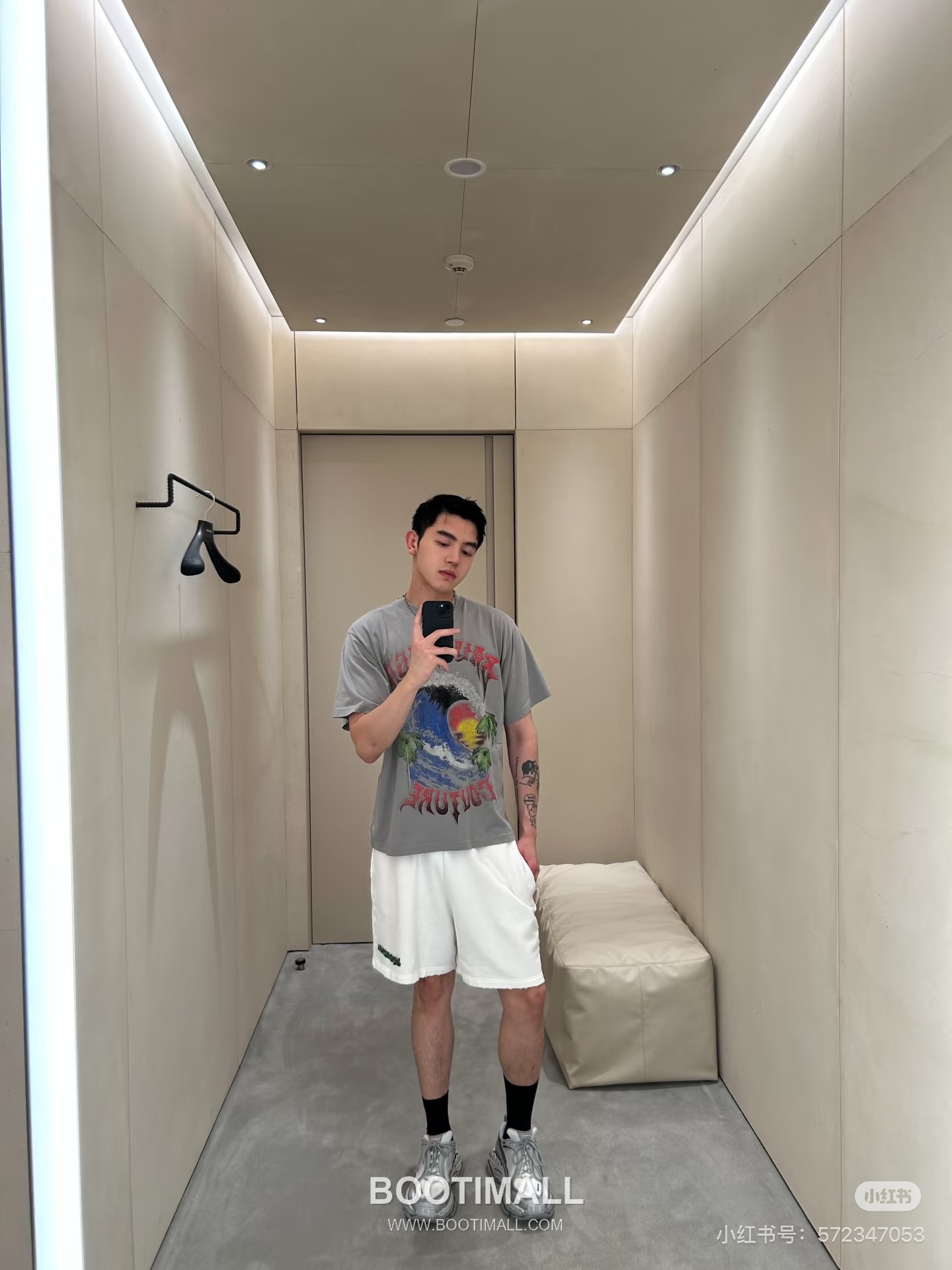 발렌시아가 그래피티 테이프 코튼 화이트 데미지 반바지 Balenciaga Graffiti Tape Cotton White Distressed Shorts 5부팬츠 11