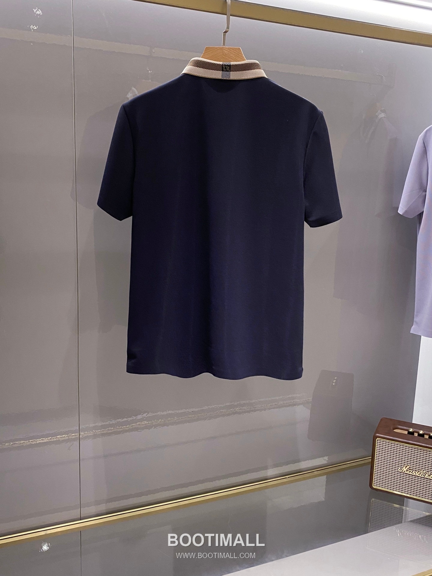 버버리 2026 FW 나일론 스판 블랙 로고 패치 와플 니트 카라 반팔 블랙 티셔츠 Burberry 2026 FW Nylon Spandex Black Logo Patch Waffle Knit Polo Short Sleeve T-Shirt D23526 52 2