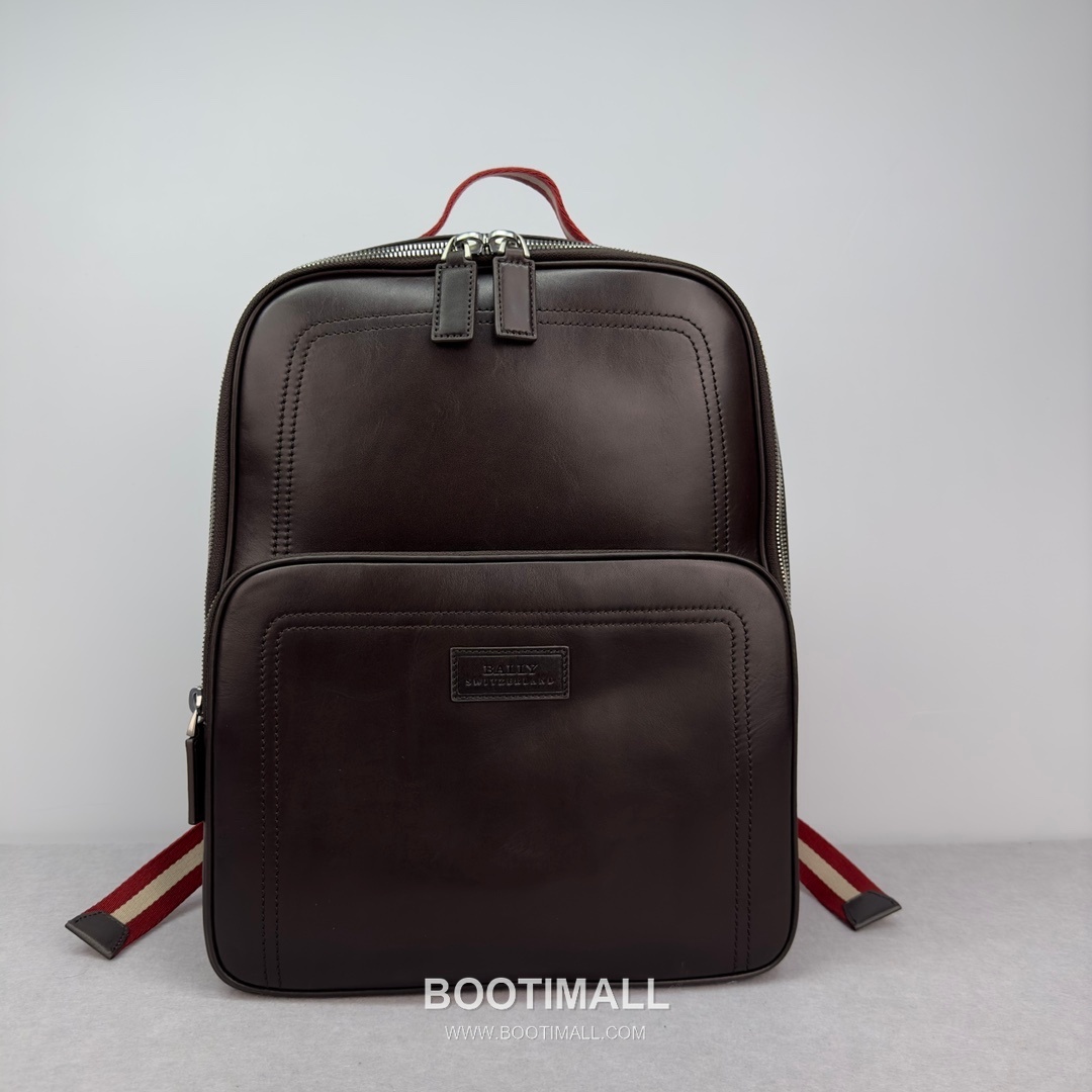 발리 클래식 오일 왁스 카우하이드 브라운 백팩 대용량 노트북 백팩 브라운 Bally Classic Oil Wax Cowhide Brown Backpack Large Capacity Laptop Backpack 40cm 1