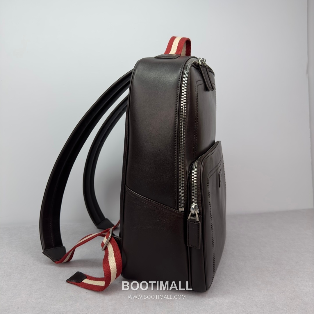 발리 클래식 오일 왁스 카우하이드 브라운 백팩 대용량 노트북 백팩 브라운 Bally Classic Oil Wax Cowhide Brown Backpack Large Capacity Laptop Backpack 40cm 4