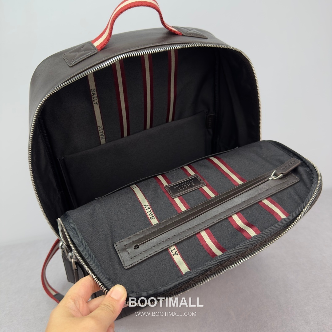 발리 클래식 오일 왁스 카우하이드 브라운 백팩 대용량 노트북 백팩 브라운 Bally Classic Oil Wax Cowhide Brown Backpack Large Capacity Laptop Backpack 40cm 6