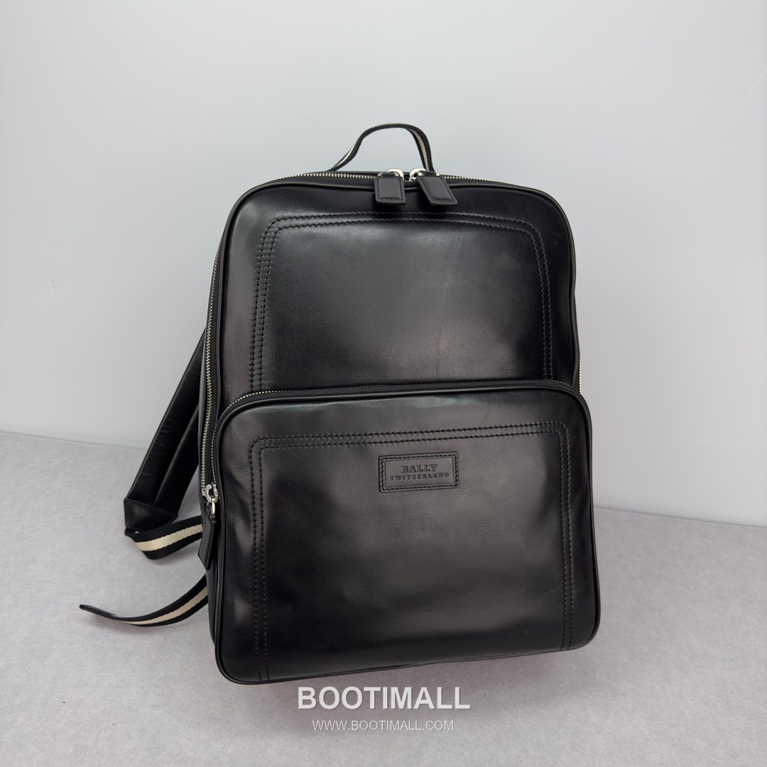 발리 클래식 오일 왁스 카우하이드 브라운 백팩 대용량 노트북 백팩 블랙 Bally Classic Oil Wax Cowhide Brown Backpack Large Capacity Laptop Backpack 40cm 2