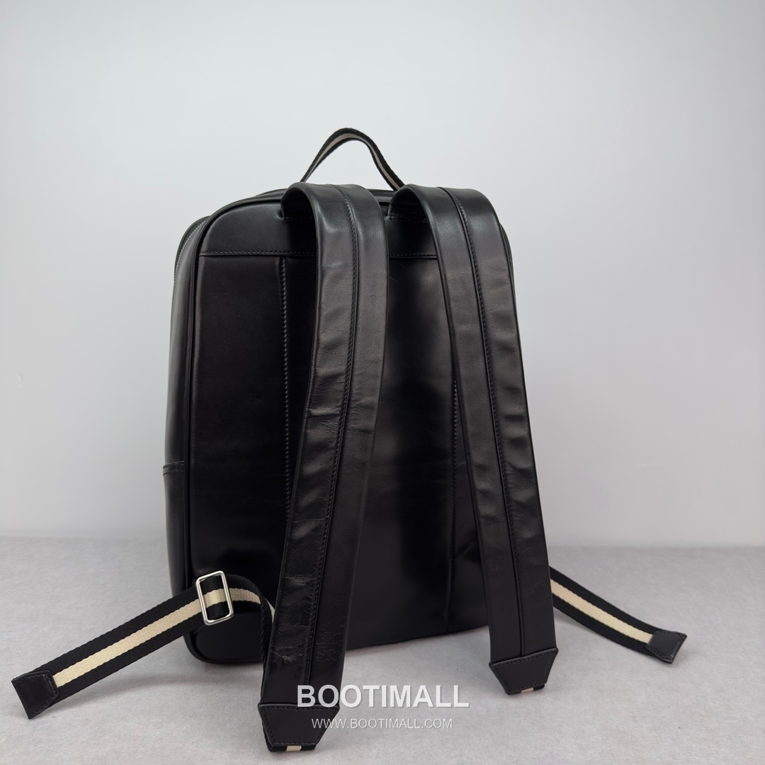 발리 클래식 오일 왁스 카우하이드 브라운 백팩 대용량 노트북 백팩 블랙 Bally Classic Oil Wax Cowhide Brown Backpack Large Capacity Laptop Backpack 40cm 3