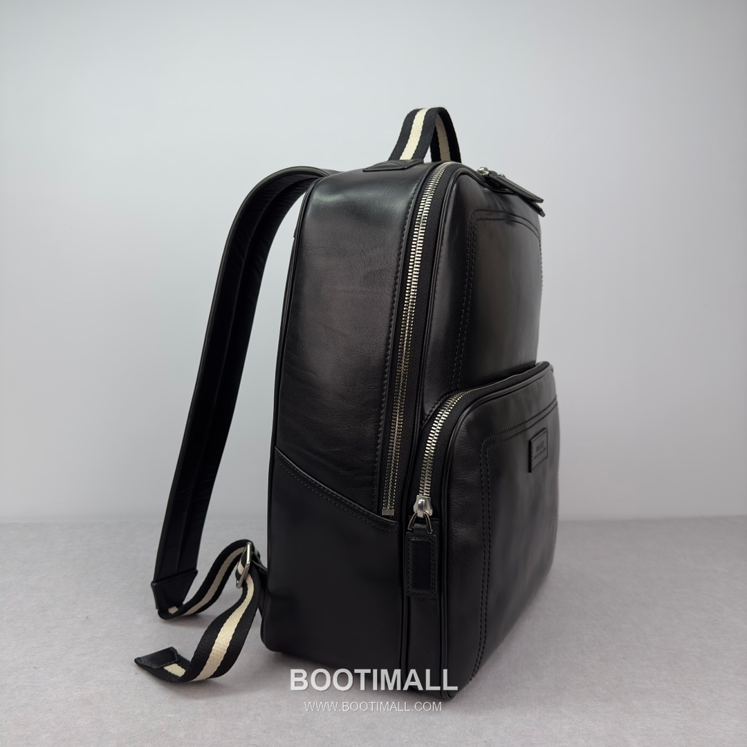 발리 클래식 오일 왁스 카우하이드 브라운 백팩 대용량 노트북 백팩 블랙 Bally Classic Oil Wax Cowhide Brown Backpack Large Capacity Laptop Backpack 40cm 4