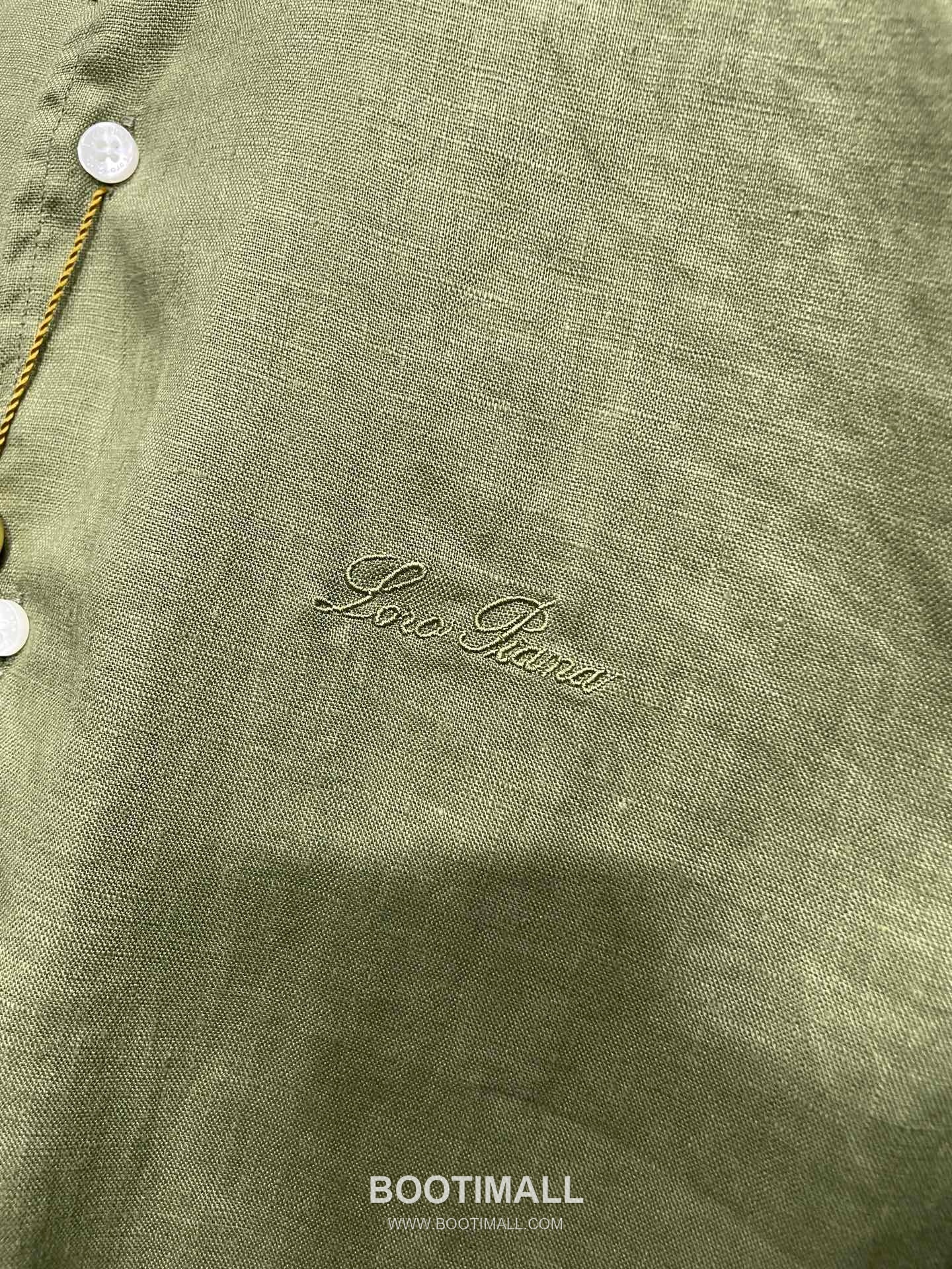 로로피아나 2026 SS 린넨 브라운 로고 자수 클래식 레귤러핏 셔츠 카키 Loro Piana 2026 SS Linen Brown Logo Embroidered Classic Regular Fit Shirt D31544 M 4