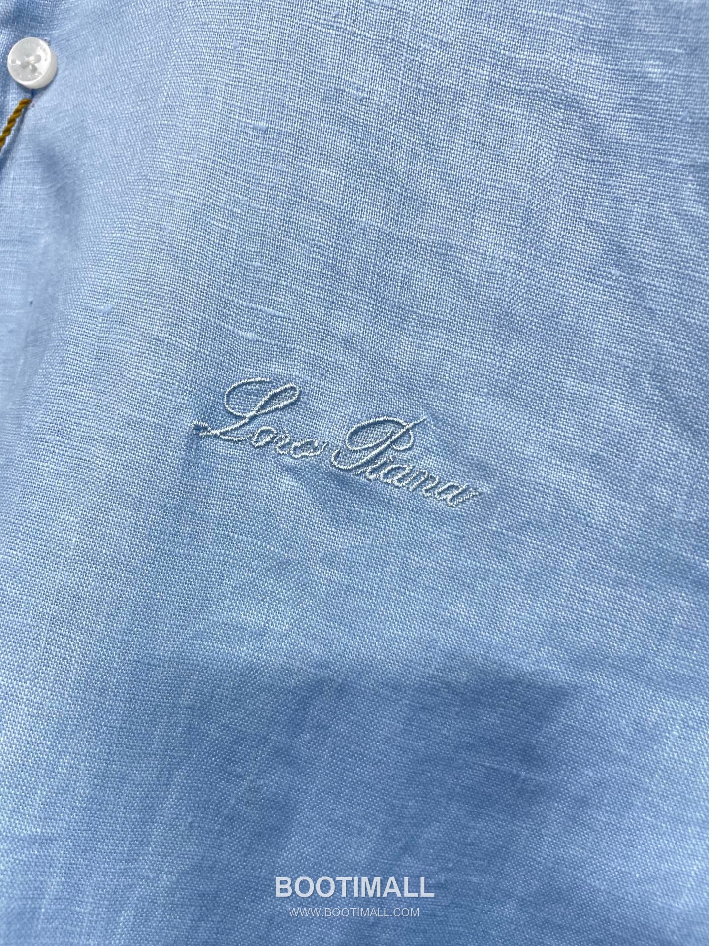 로로피아나 2026 SS 린넨 브라운 로고 자수 클래식 레귤러핏 셔츠 블루 Loro Piana 2026 SS Linen Brown Logo Embroidered Classic Regular Fit Shirt D31544 M 4