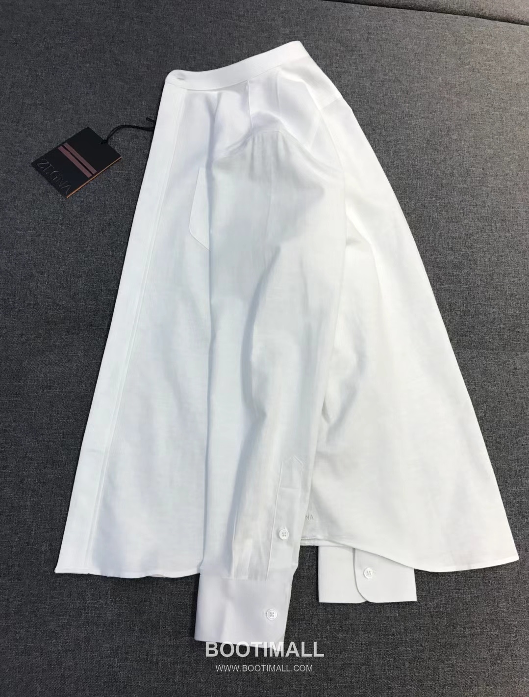 제냐 2026 SS 린넨 화이트 스탠드칼라 히든버튼 레귤러핏 화이트 셔츠 Zegna 2026 SS Linen White Stand Collar Hidden Button Regular Fit Shirt D27564 S 2