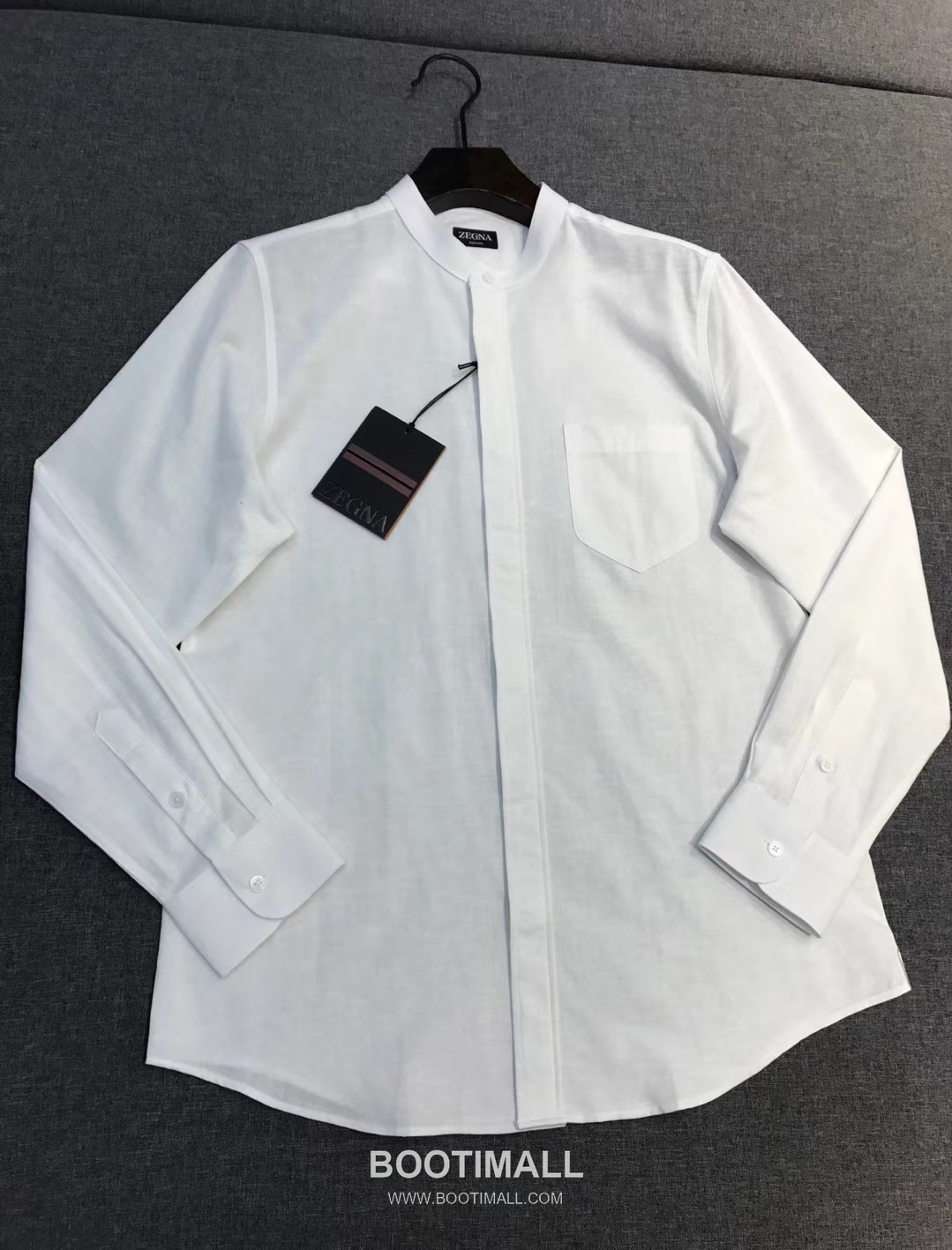 제냐 2026 SS 린넨 화이트 스탠드칼라 히든버튼 레귤러핏 화이트 셔츠 Zegna 2026 SS Linen White Stand Collar Hidden Button Regular Fit Shirt D27564 S 3