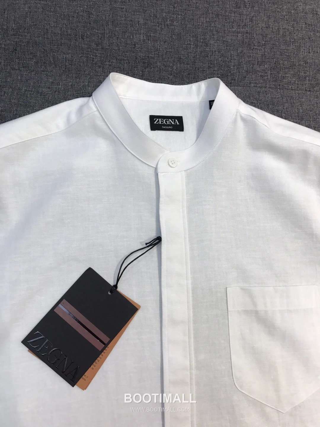 제냐 2026 SS 린넨 화이트 스탠드칼라 히든버튼 레귤러핏 화이트 셔츠 Zegna 2026 SS Linen White Stand Collar Hidden Button Regular Fit Shirt D27564 S 4