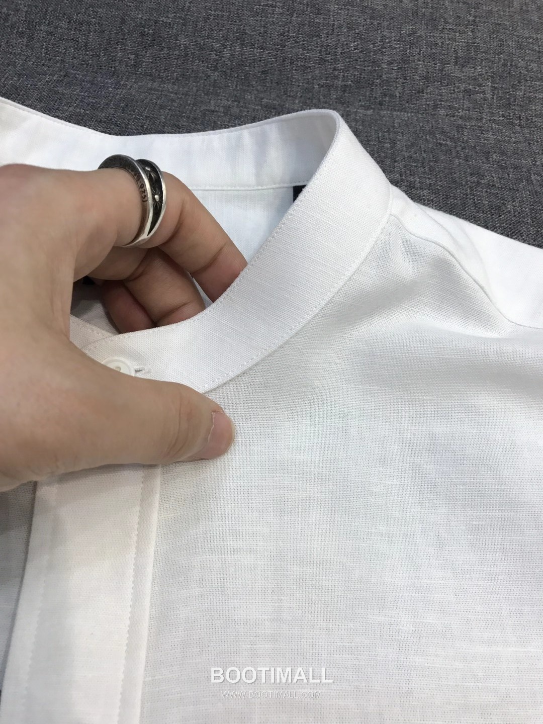 제냐 2026 SS 린넨 화이트 스탠드칼라 히든버튼 레귤러핏 화이트 셔츠 Zegna 2026 SS Linen White Stand Collar Hidden Button Regular Fit Shirt D27564 S 6