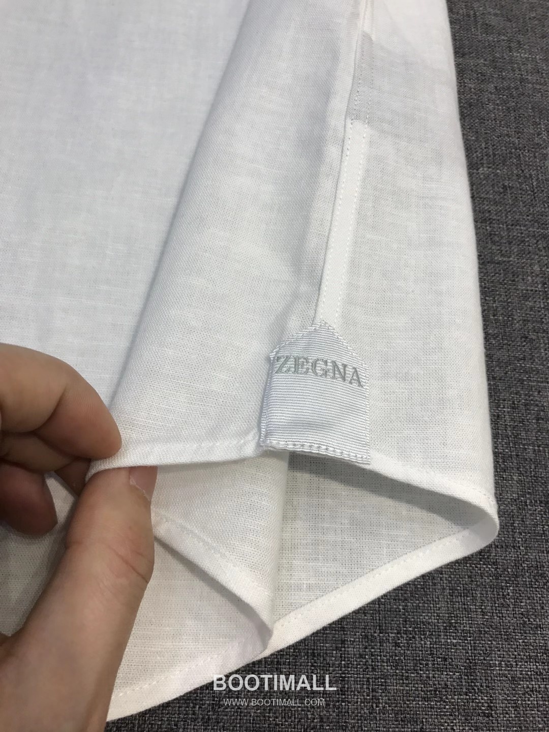 제냐 2026 SS 린넨 화이트 스탠드칼라 히든버튼 레귤러핏 화이트 셔츠 Zegna 2026 SS Linen White Stand Collar Hidden Button Regular Fit Shirt D27564 S 8