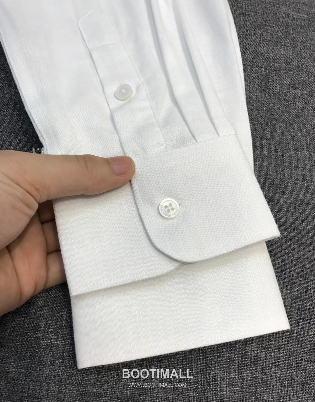 제냐 2026 SS 린넨 화이트 스탠드칼라 히든버튼 레귤러핏 화이트 셔츠 Zegna 2026 SS Linen White Stand Collar Hidden Button Regular Fit Shirt D27564 S 9