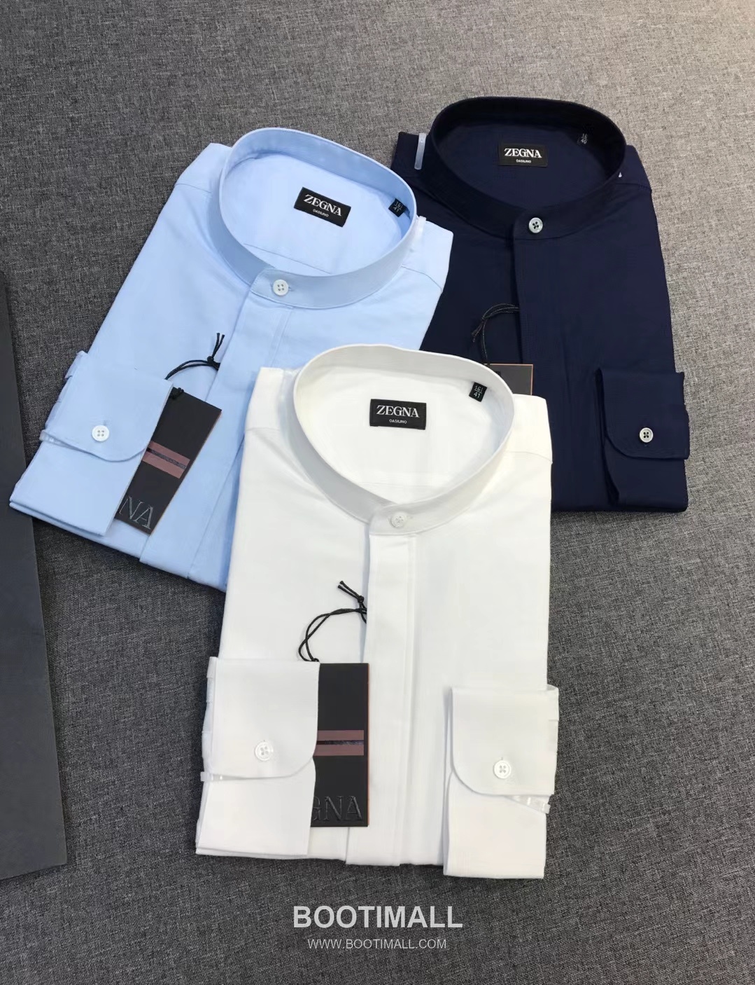 제냐 2026 SS 린넨 화이트 스탠드칼라 히든버튼 레귤러핏 블루 셔츠 Zegna 2026 SS Linen White Stand Collar Hidden Button Regular Fit Shirt D27564 S 1