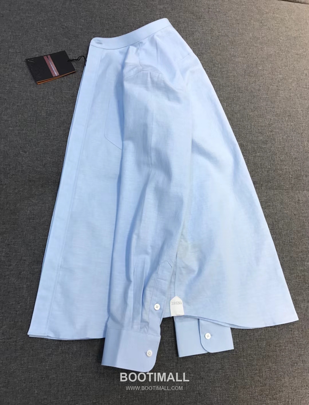 제냐 2026 SS 린넨 화이트 스탠드칼라 히든버튼 레귤러핏 블루 셔츠 Zegna 2026 SS Linen White Stand Collar Hidden Button Regular Fit Shirt D27564 S 2