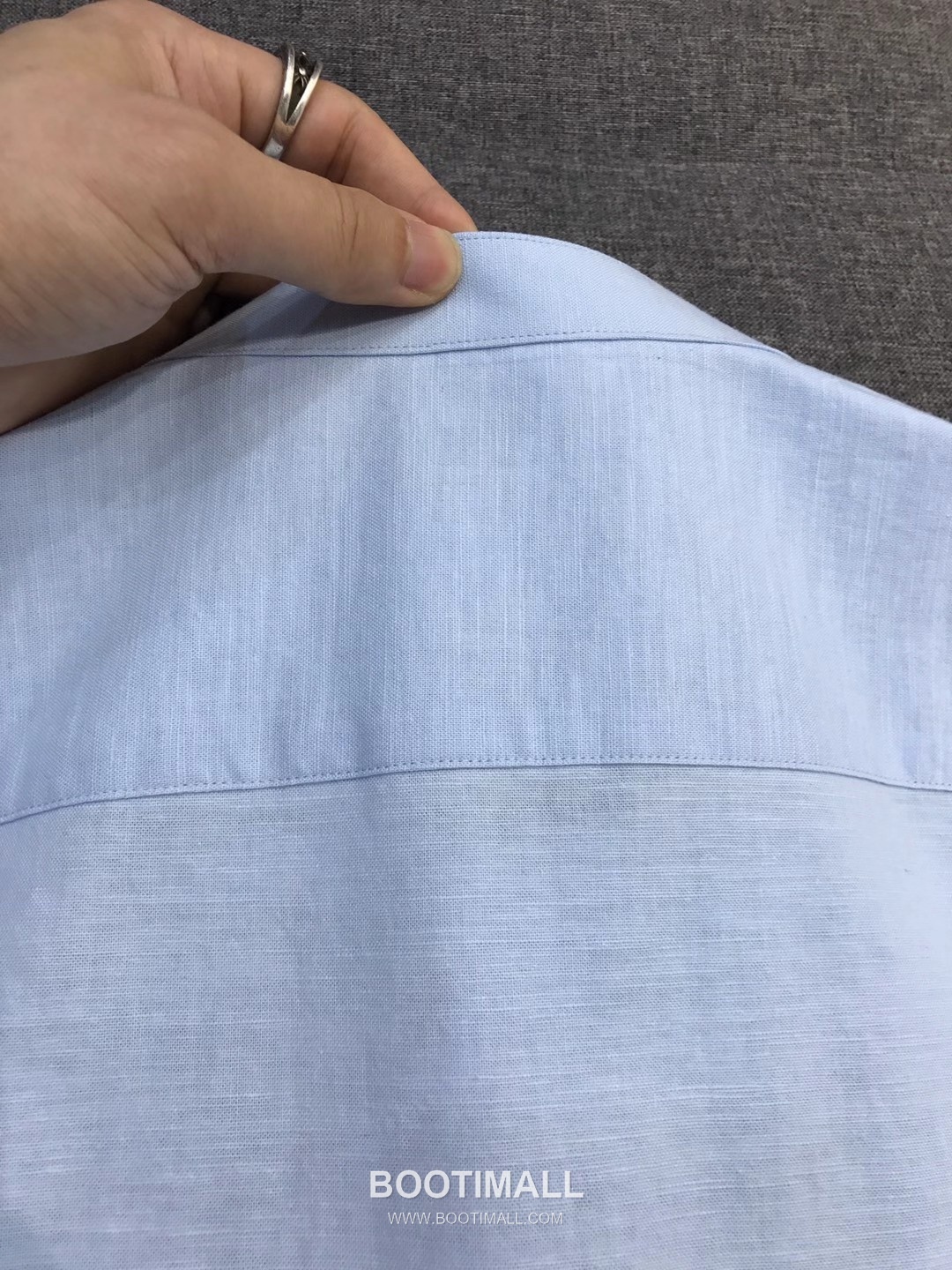 제냐 2026 SS 린넨 화이트 스탠드칼라 히든버튼 레귤러핏 블루 셔츠 Zegna 2026 SS Linen White Stand Collar Hidden Button Regular Fit Shirt D27564 S 5