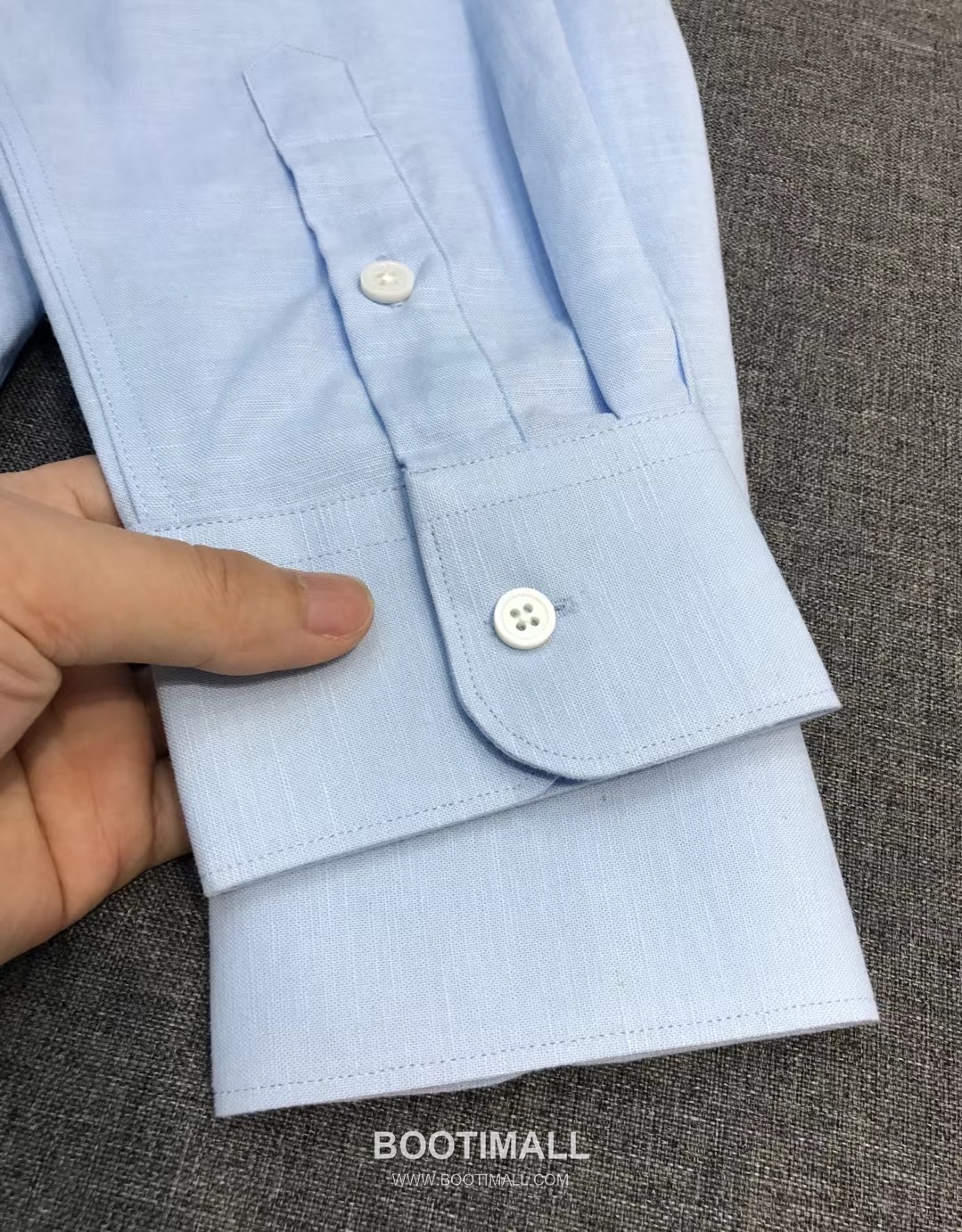 제냐 2026 SS 린넨 화이트 스탠드칼라 히든버튼 레귤러핏 블루 셔츠 Zegna 2026 SS Linen White Stand Collar Hidden Button Regular Fit Shirt D27564 S 9