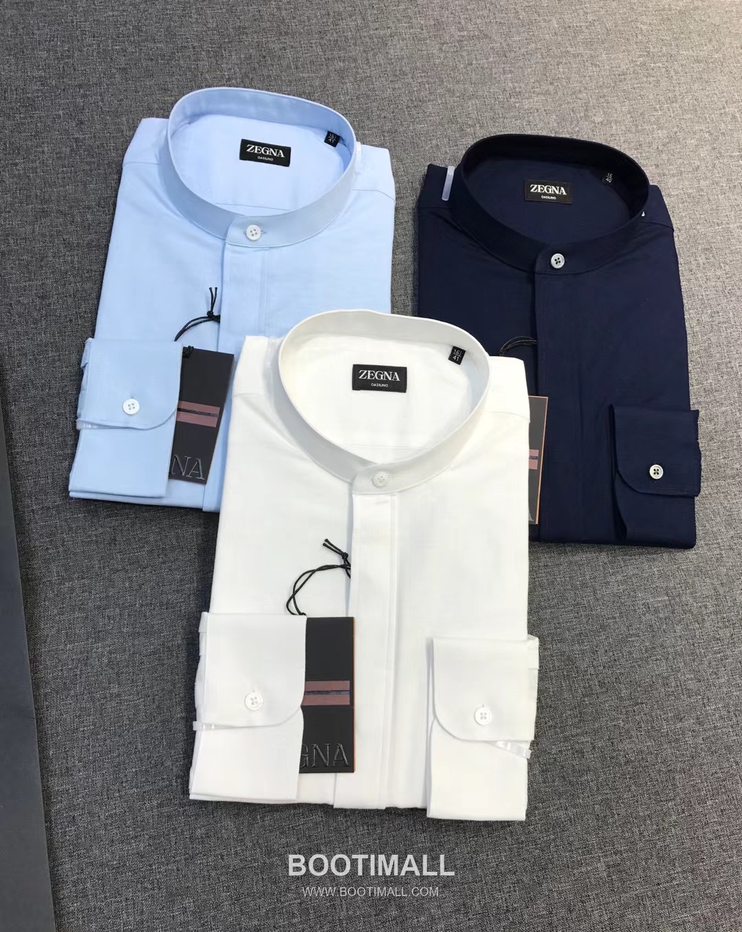 제냐 2026 SS 린넨 화이트 스탠드칼라 히든버튼 레귤러핏 네이비 셔츠 Zegna 2026 SS Linen White Stand Collar Hidden Button Regular Fit Shirt D27564 S 1