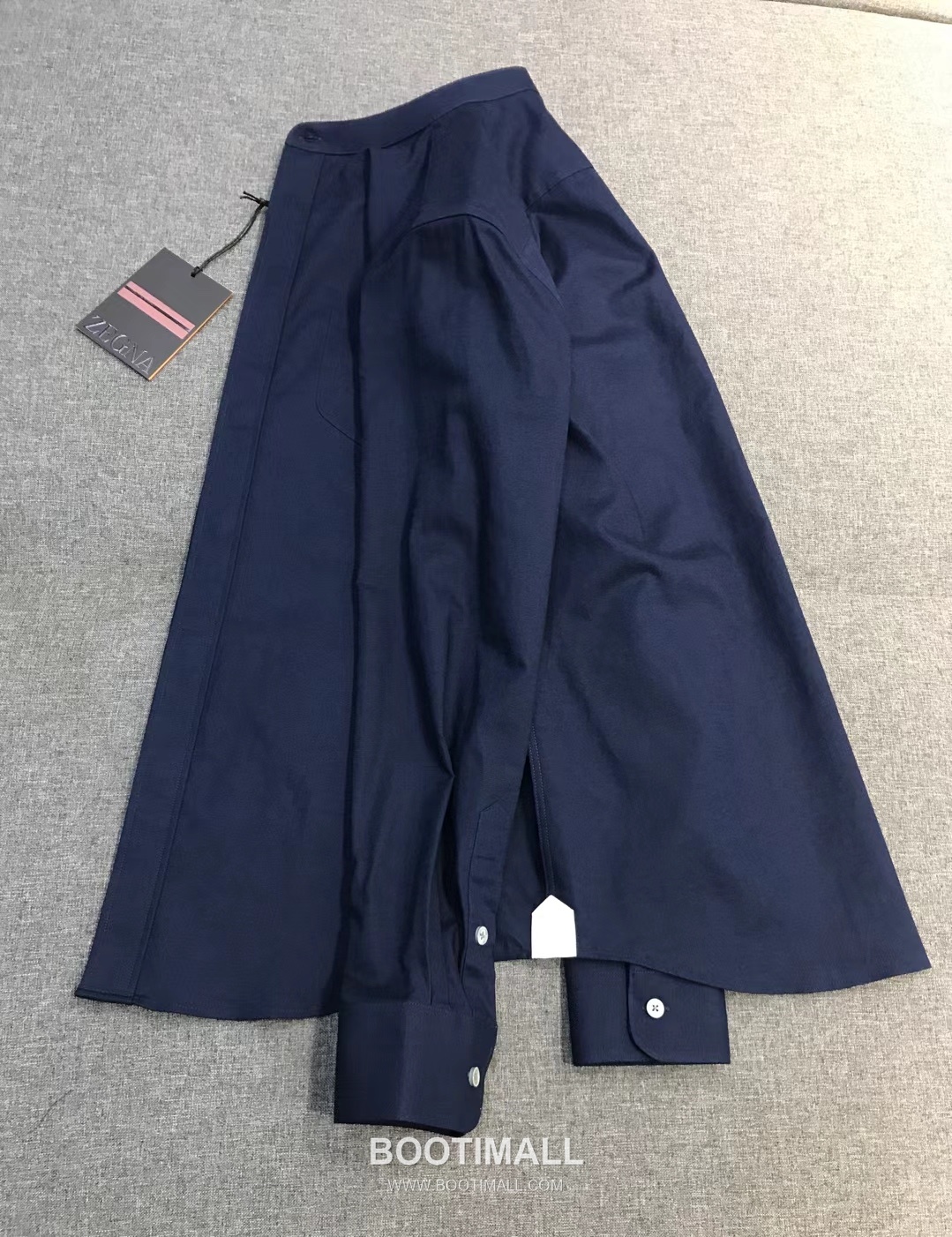 제냐 2026 SS 린넨 화이트 스탠드칼라 히든버튼 레귤러핏 네이비 셔츠 Zegna 2026 SS Linen White Stand Collar Hidden Button Regular Fit Shirt D27564 S 2