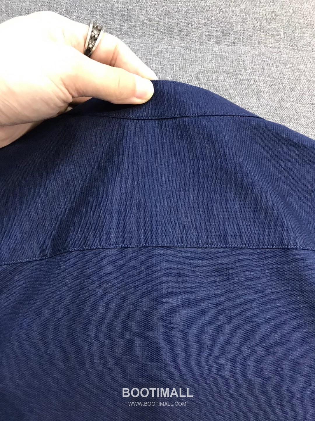 제냐 2026 SS 린넨 화이트 스탠드칼라 히든버튼 레귤러핏 네이비 셔츠 Zegna 2026 SS Linen White Stand Collar Hidden Button Regular Fit Shirt D27564 S 5